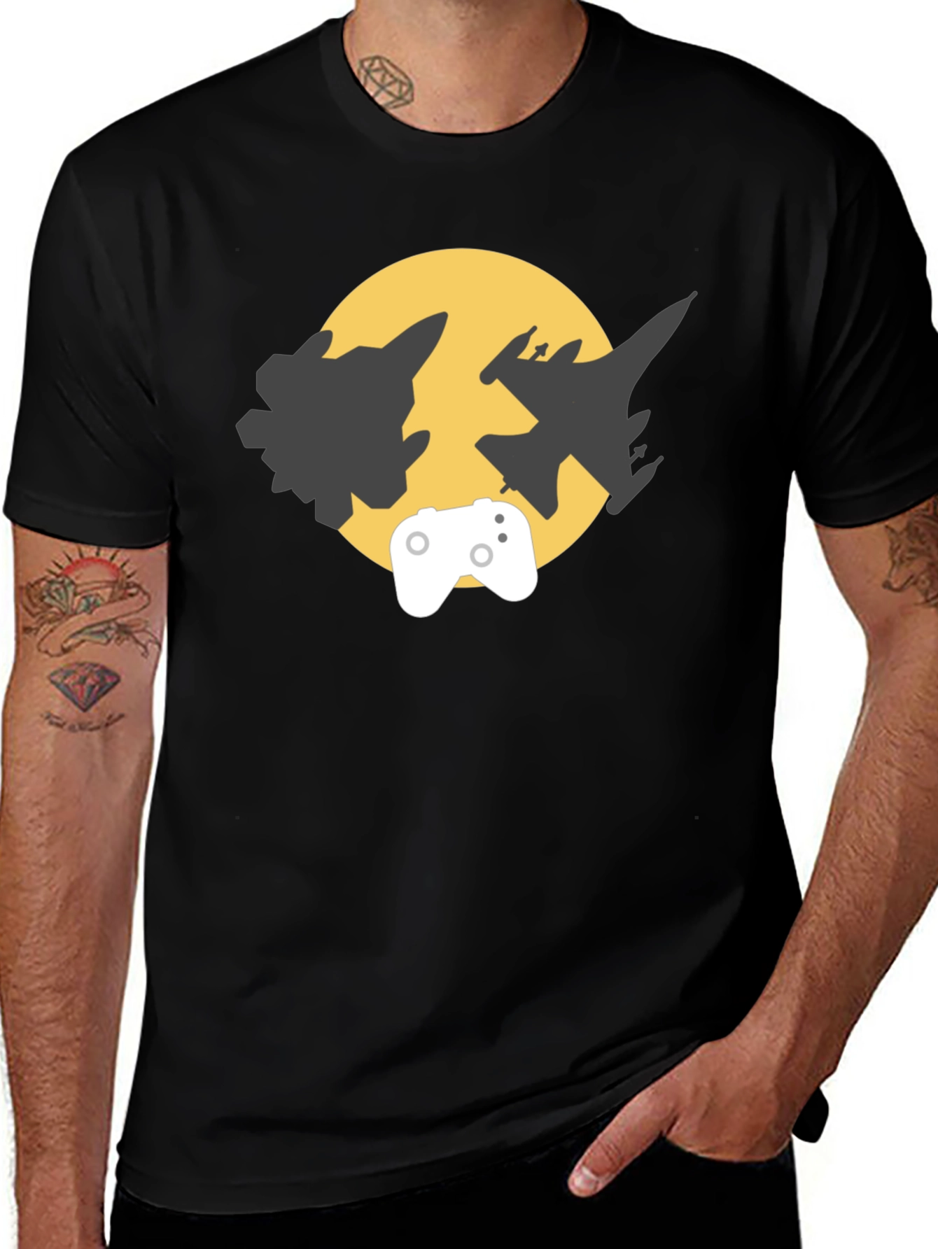 Variant 15 of Gaming Jets Black T-Shirt