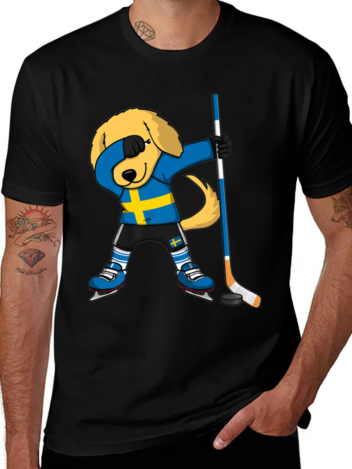 Variant 6 of Dog Dabbing Sweden Hockey T-Shirt