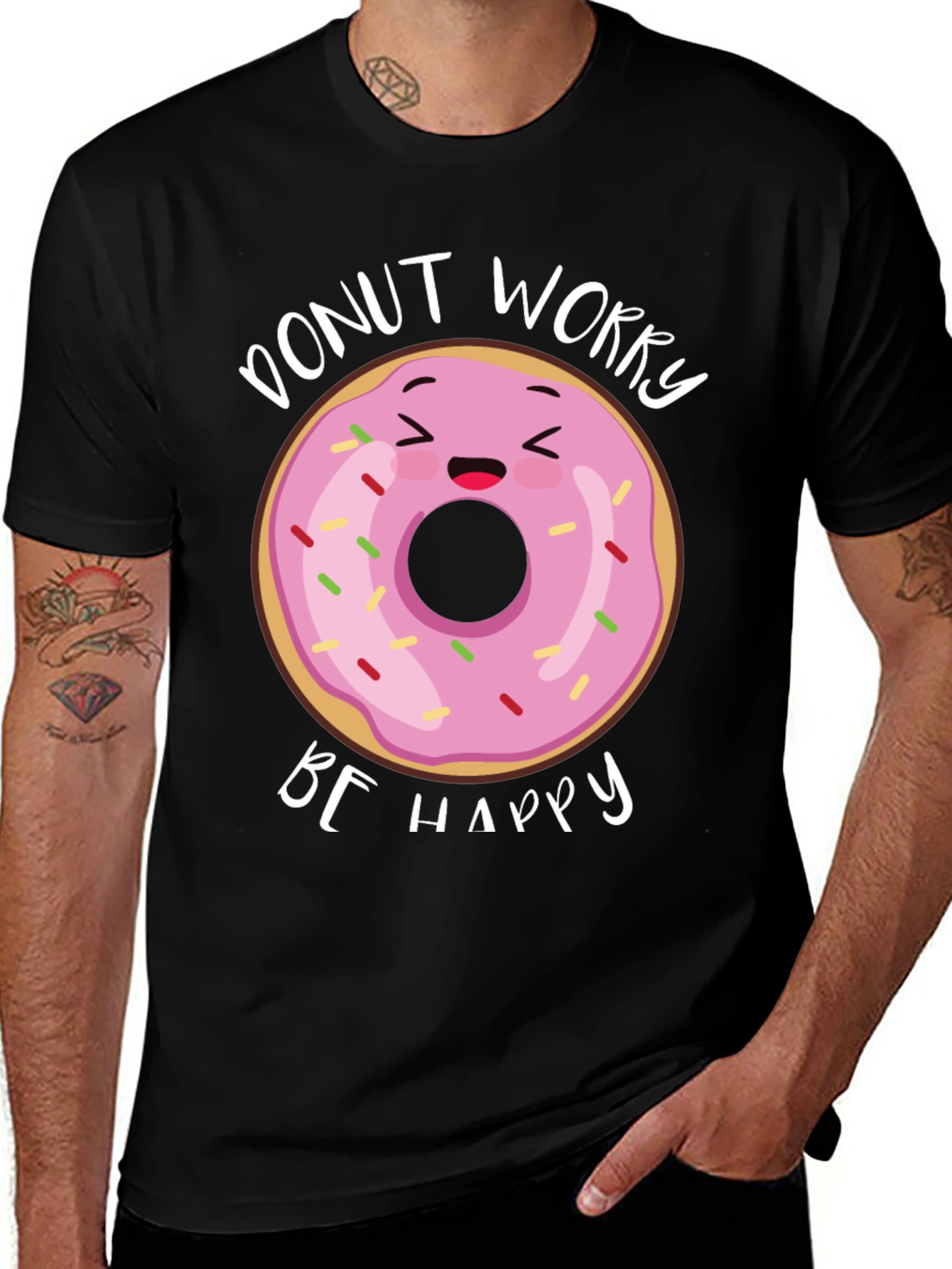 Variant 5 of Donut Worry Be Happy Graphic Tee