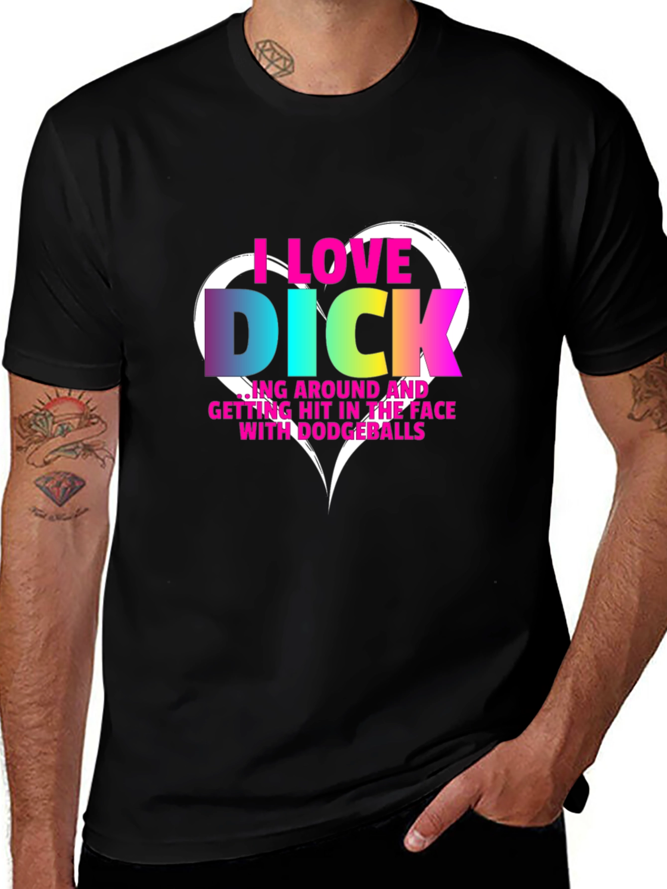 Variant 18 of I Love Dick Dodgeball T-Shirt Funny Novelty Tee