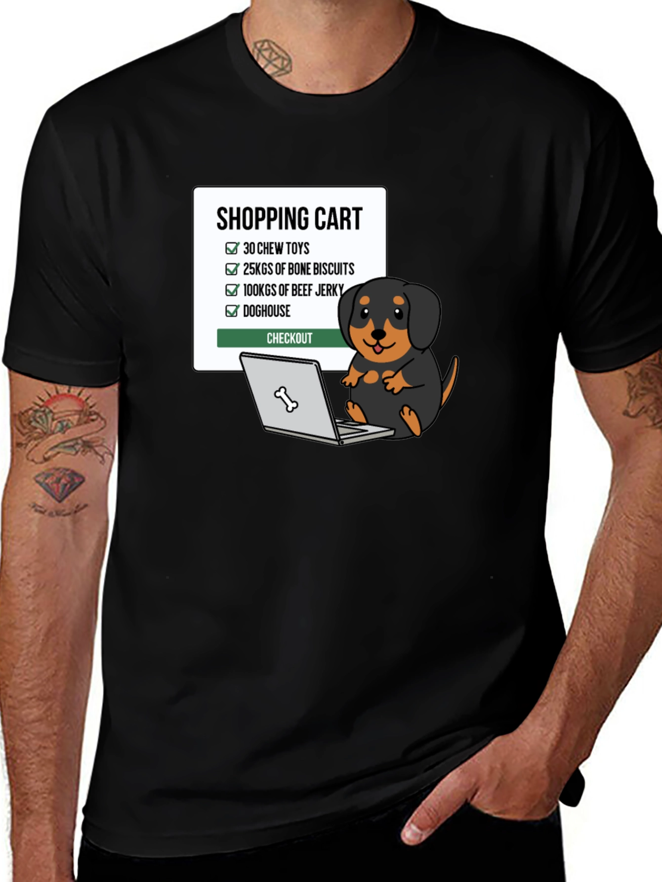 Variant 26 of Dog's Shopping List T-Shirt