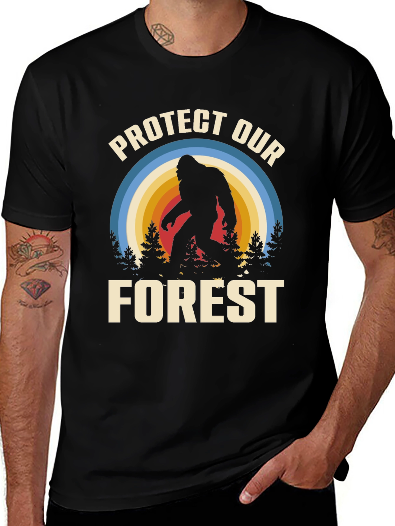 Variant 17 of Protect Our Forest Bigfoot Graphic T-Shirt