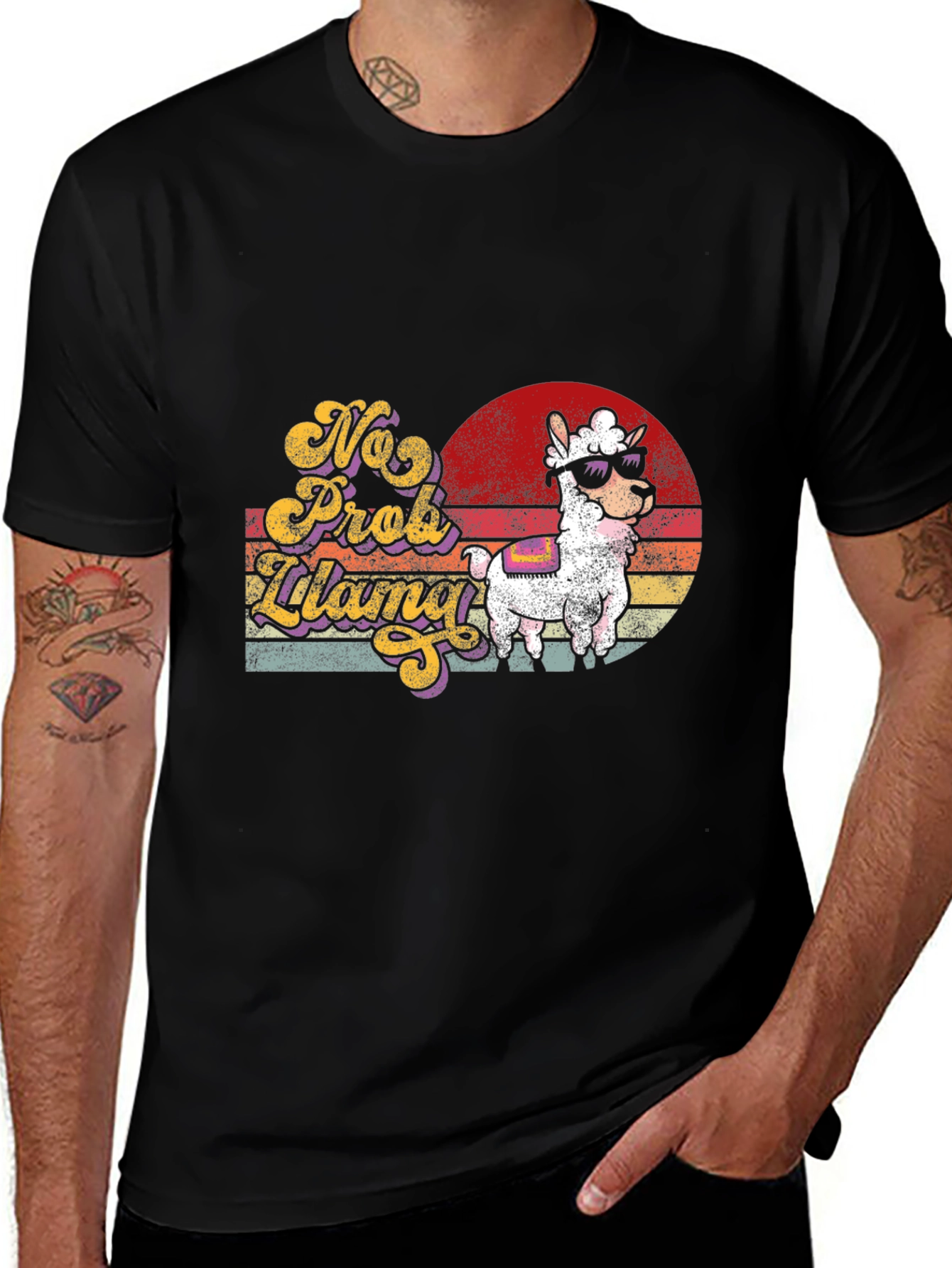 Variant 29 of No Prob Llama T-Shirt - Retro Style