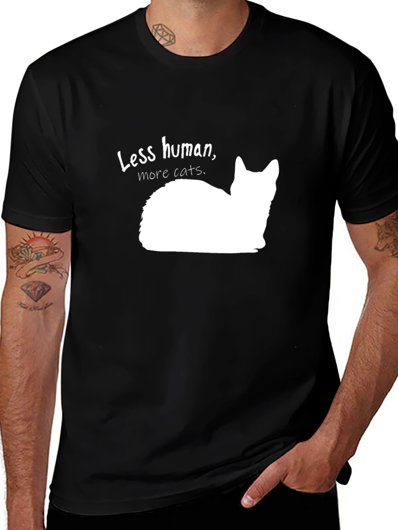 Variant 7 of Less Human More Cats Graphic Tee