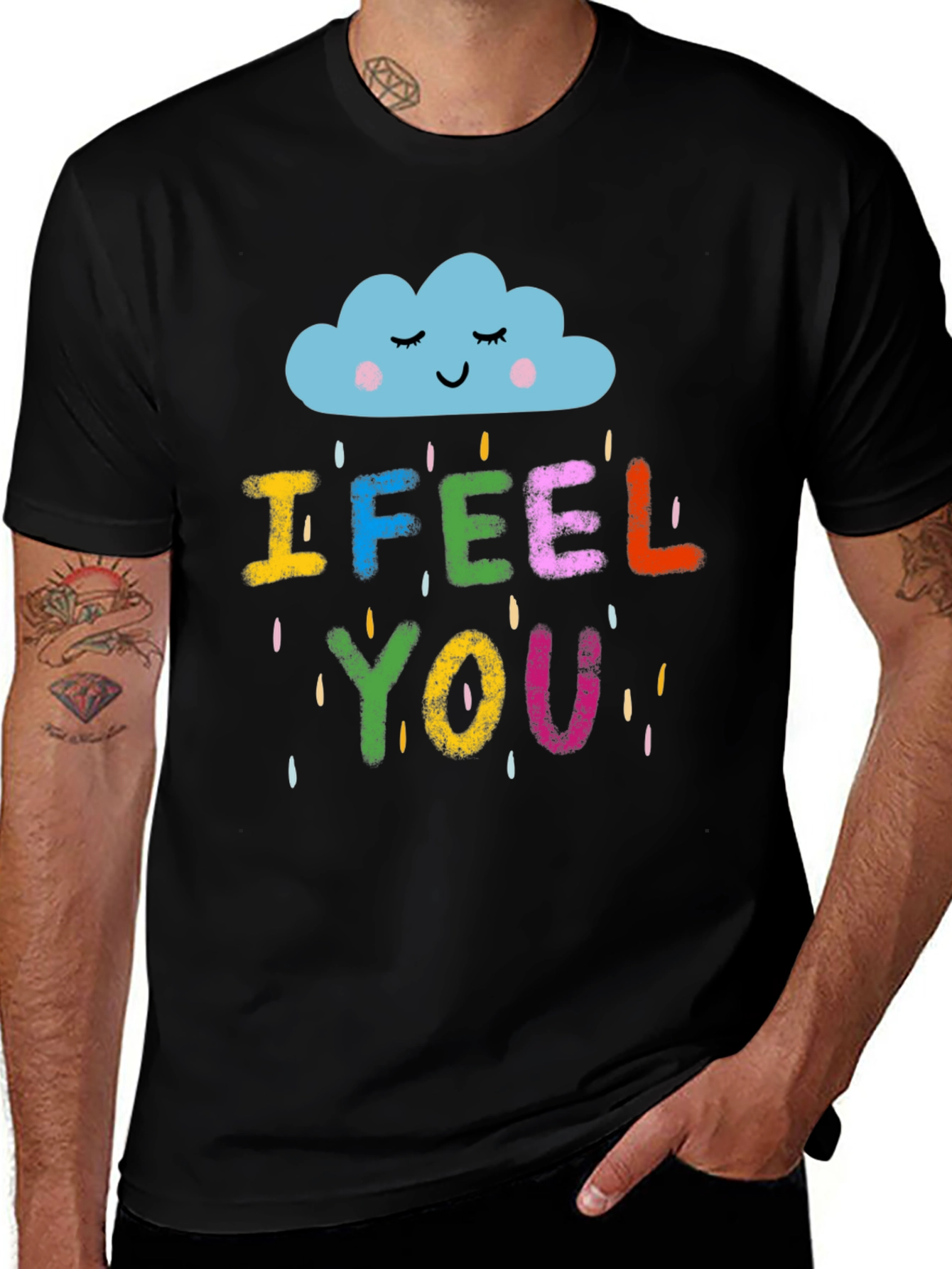 Variant 29 of I Feel You Graphic T-Shirt - Unisex Black Tee