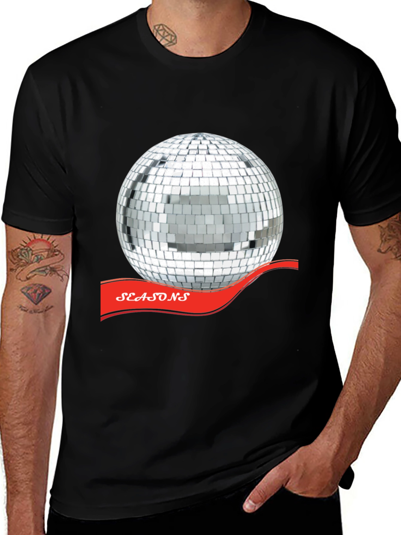 Variant 12 of Seasons Disco Ball Graphic Tee - Classic Party Style