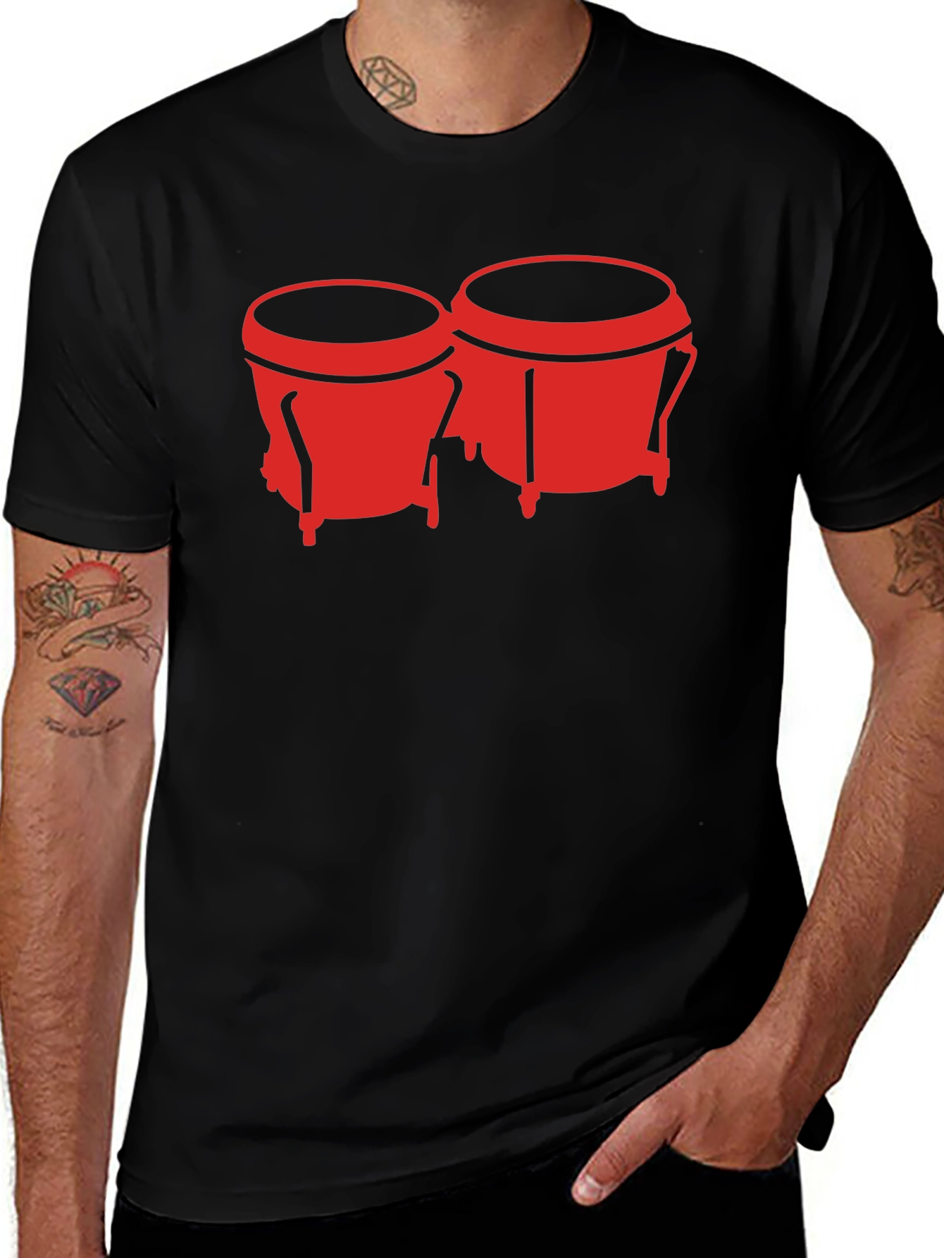 Bongo Drum Graphic Tee - Black