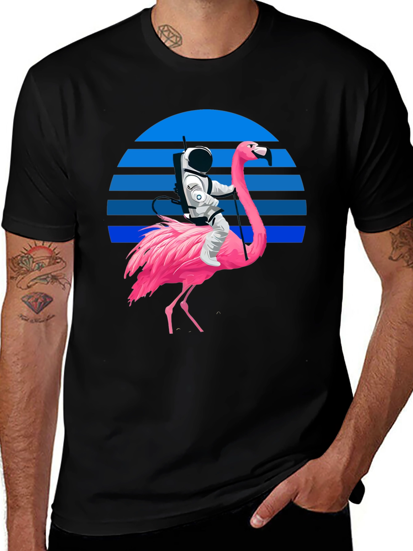Variant 18 of Astronaut Riding Flamingo Graphic T-Shirt