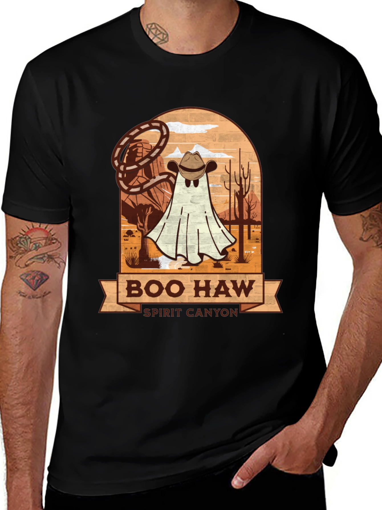 Variant 13 of Boo Haw Spirit Canyon T-Shirt - Ghost Cowboy Tee
