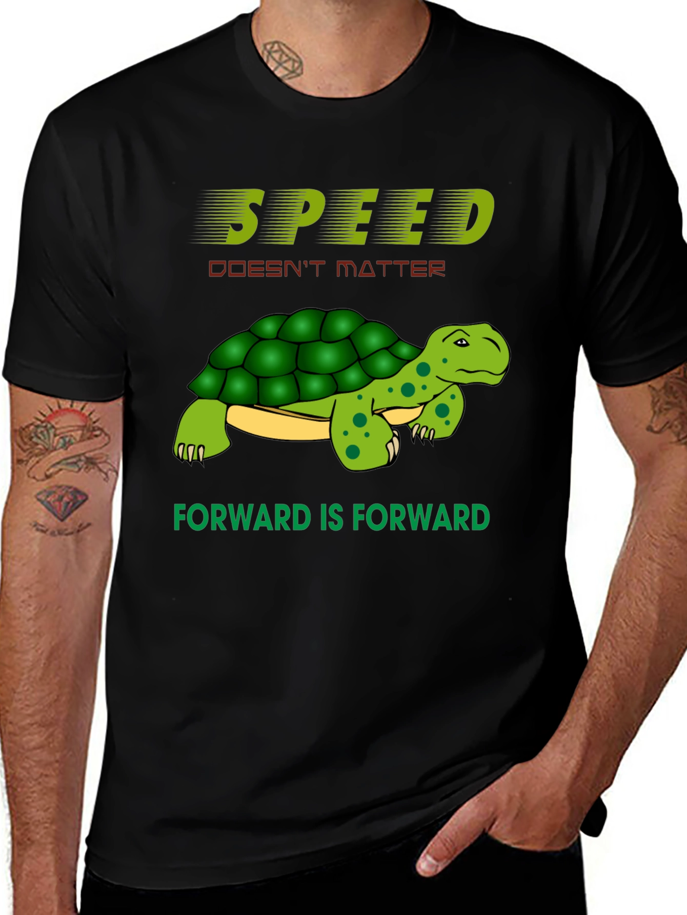 Variant 17 of Speed Doesn't Matter Turtle Graphic Tee