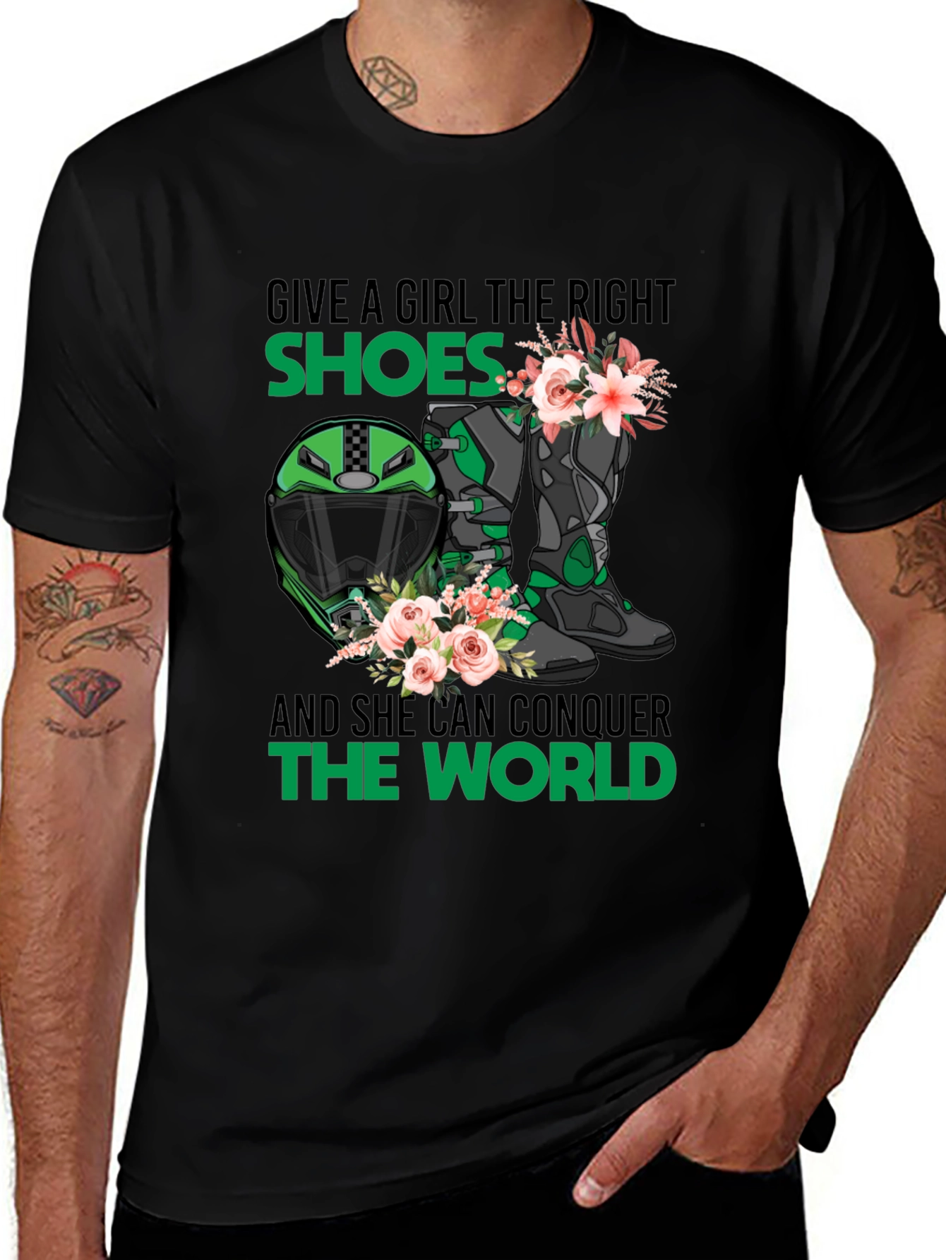 Variant 21 of Girl's Motorcycle T-Shirt: Conquer the World