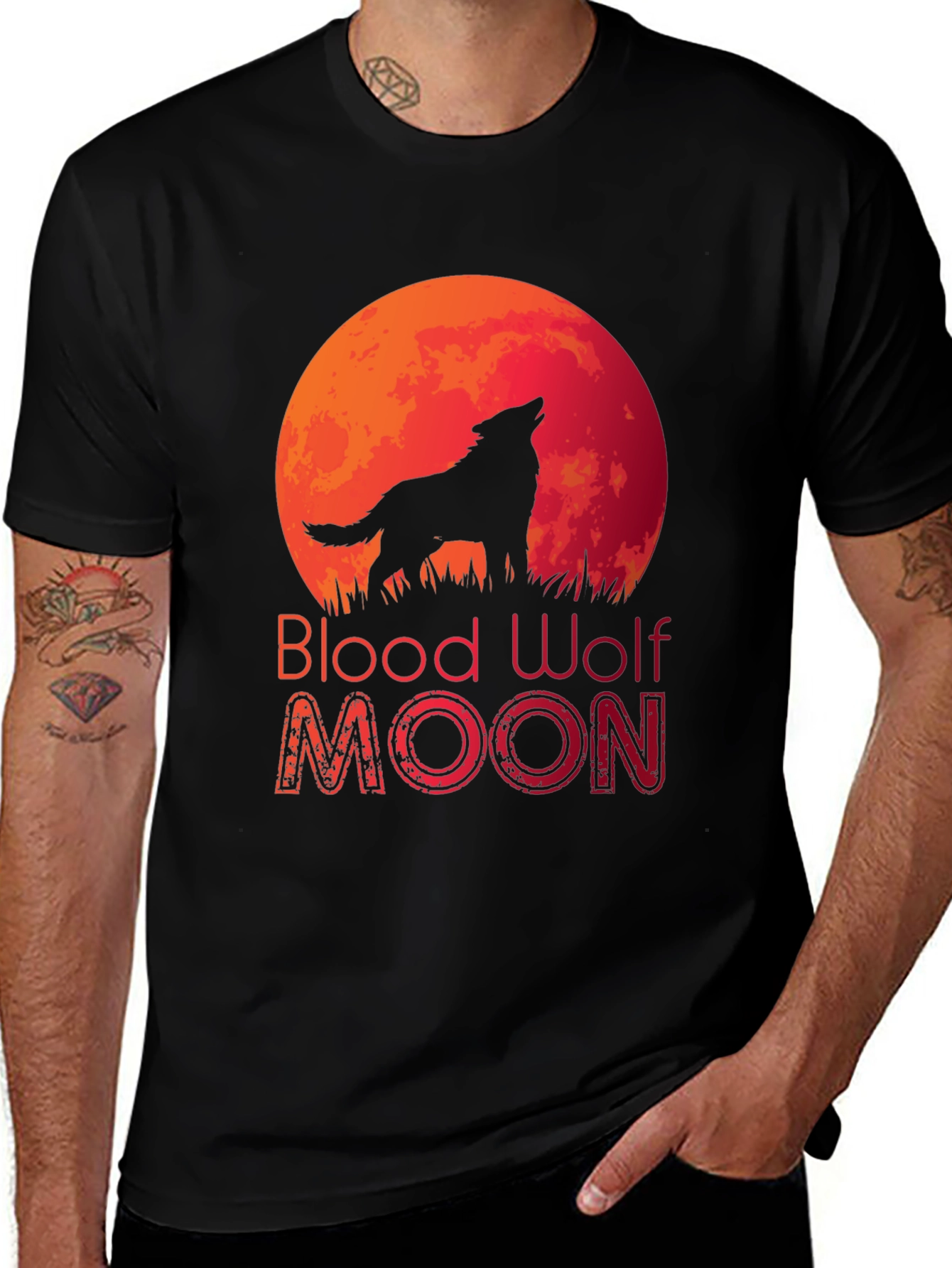 Variant 19 of Blood Wolf Moon Black T-Shirt