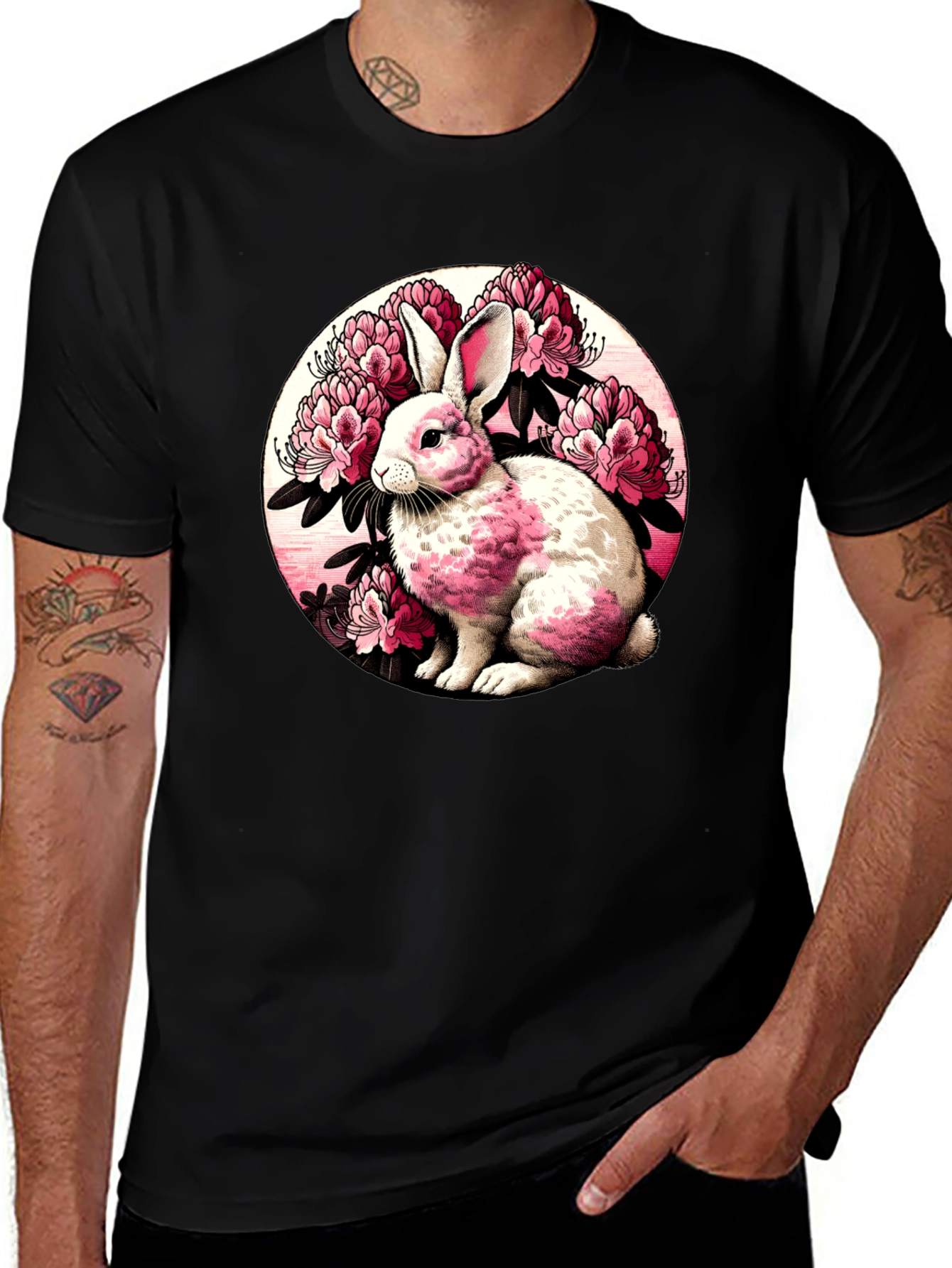 Variant 7 of Rabbit Floral Graphic Tee
