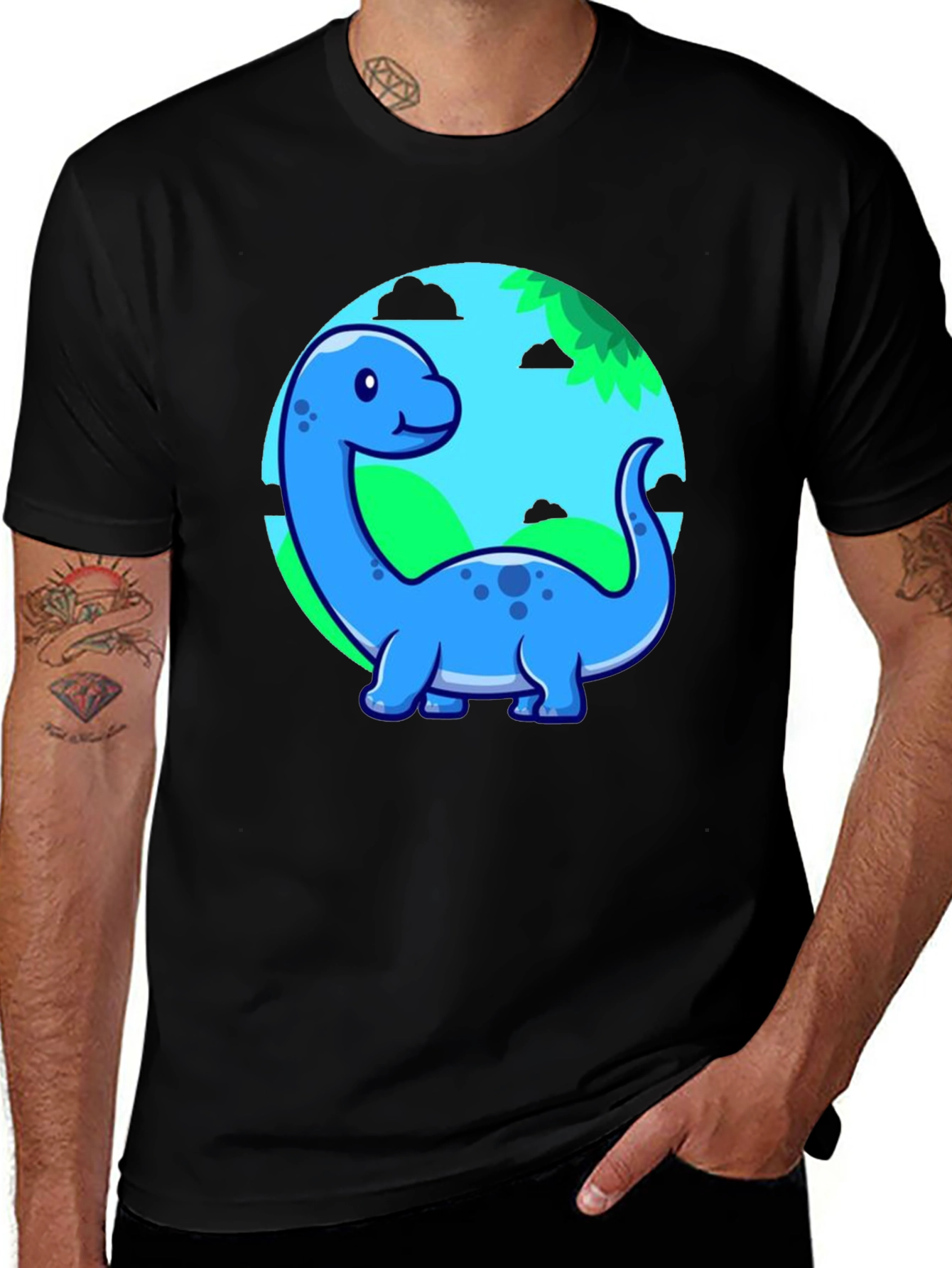 Variant 18 of Cute Blue Cartoon Dinosaur T-Shirt