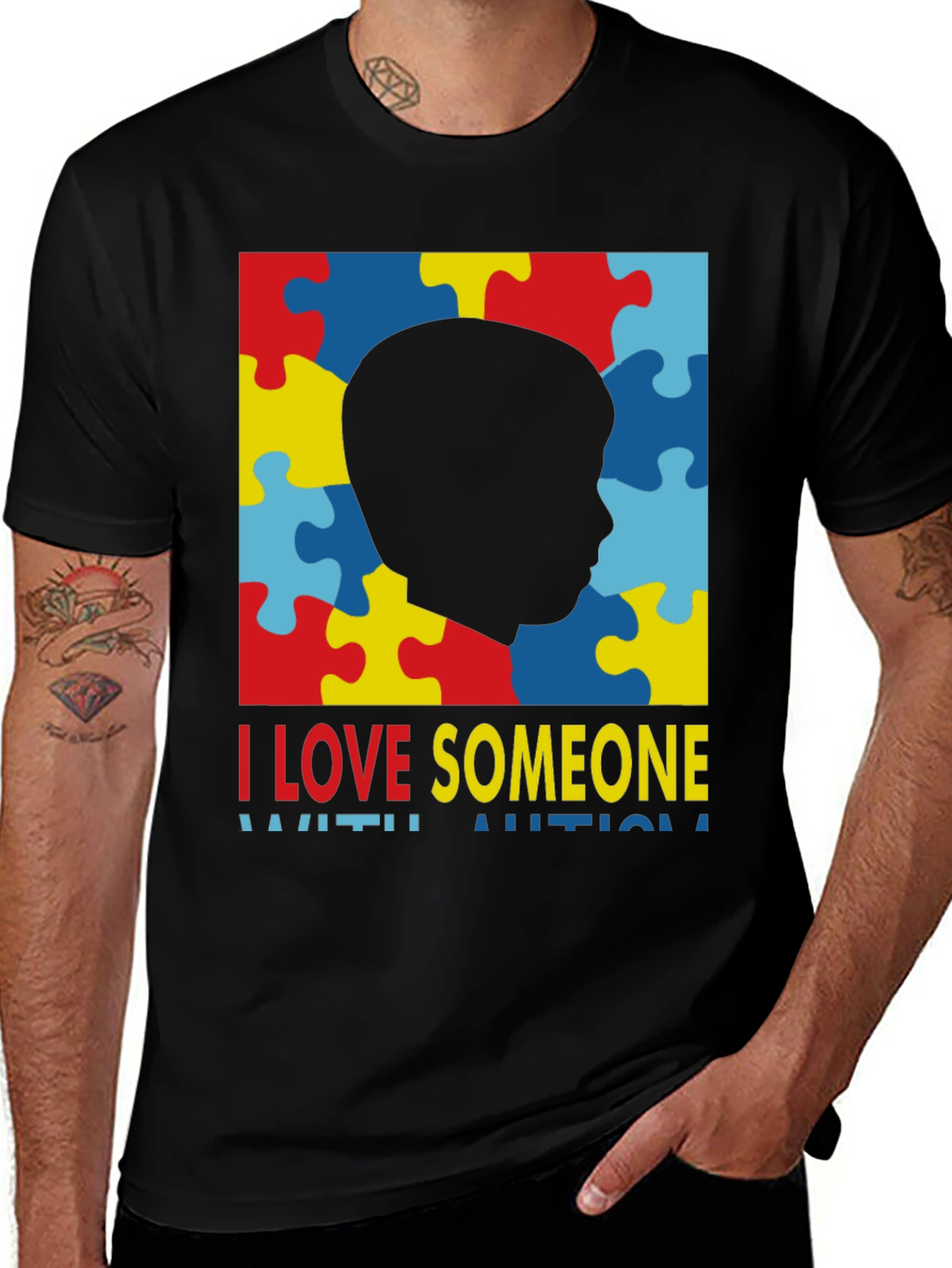 Variant 21 of Autism Awareness T-Shirt - I Love Someone With Autism