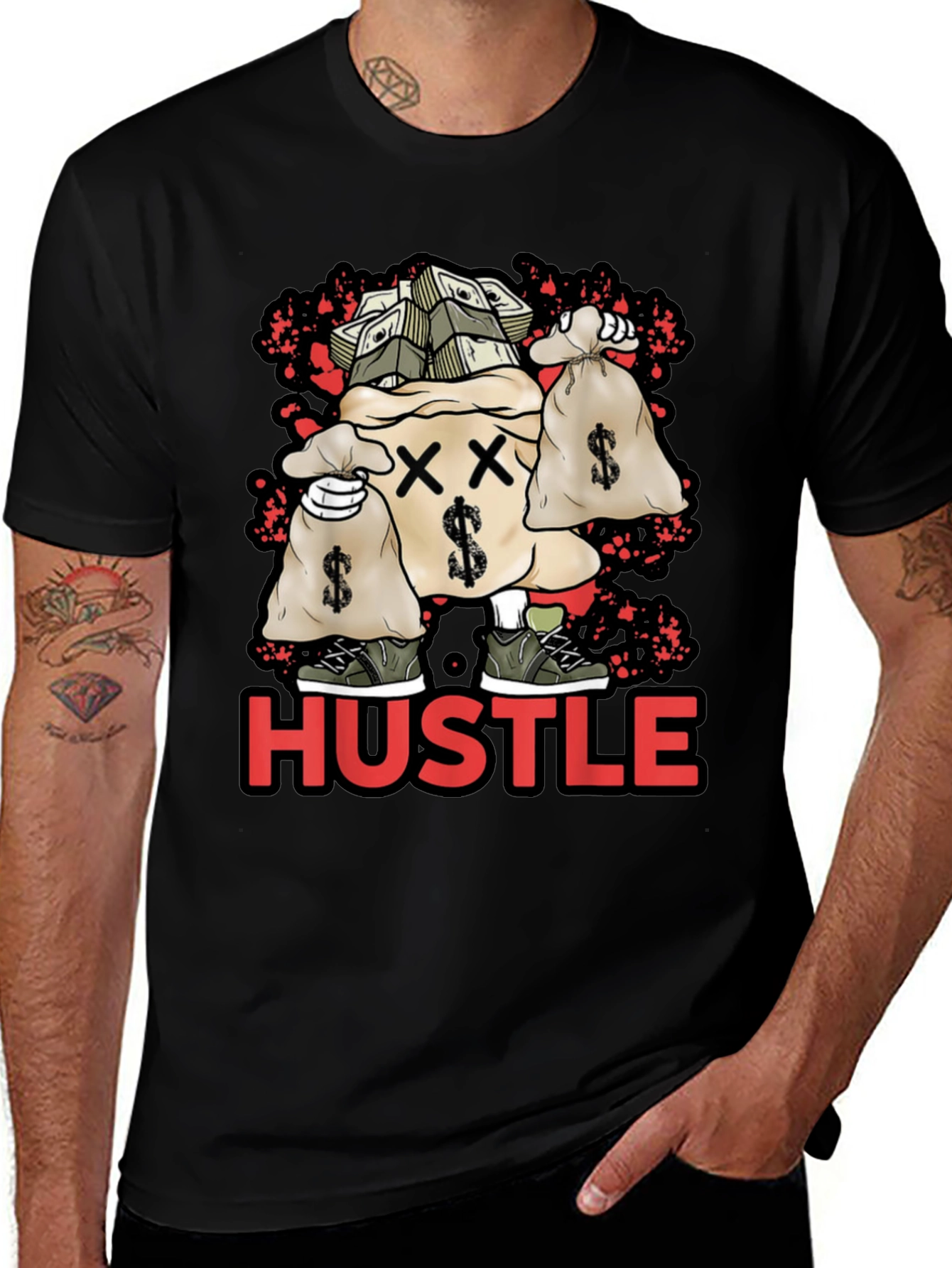 Variant 27 of Hustle Money Bag Graphic T-Shirt