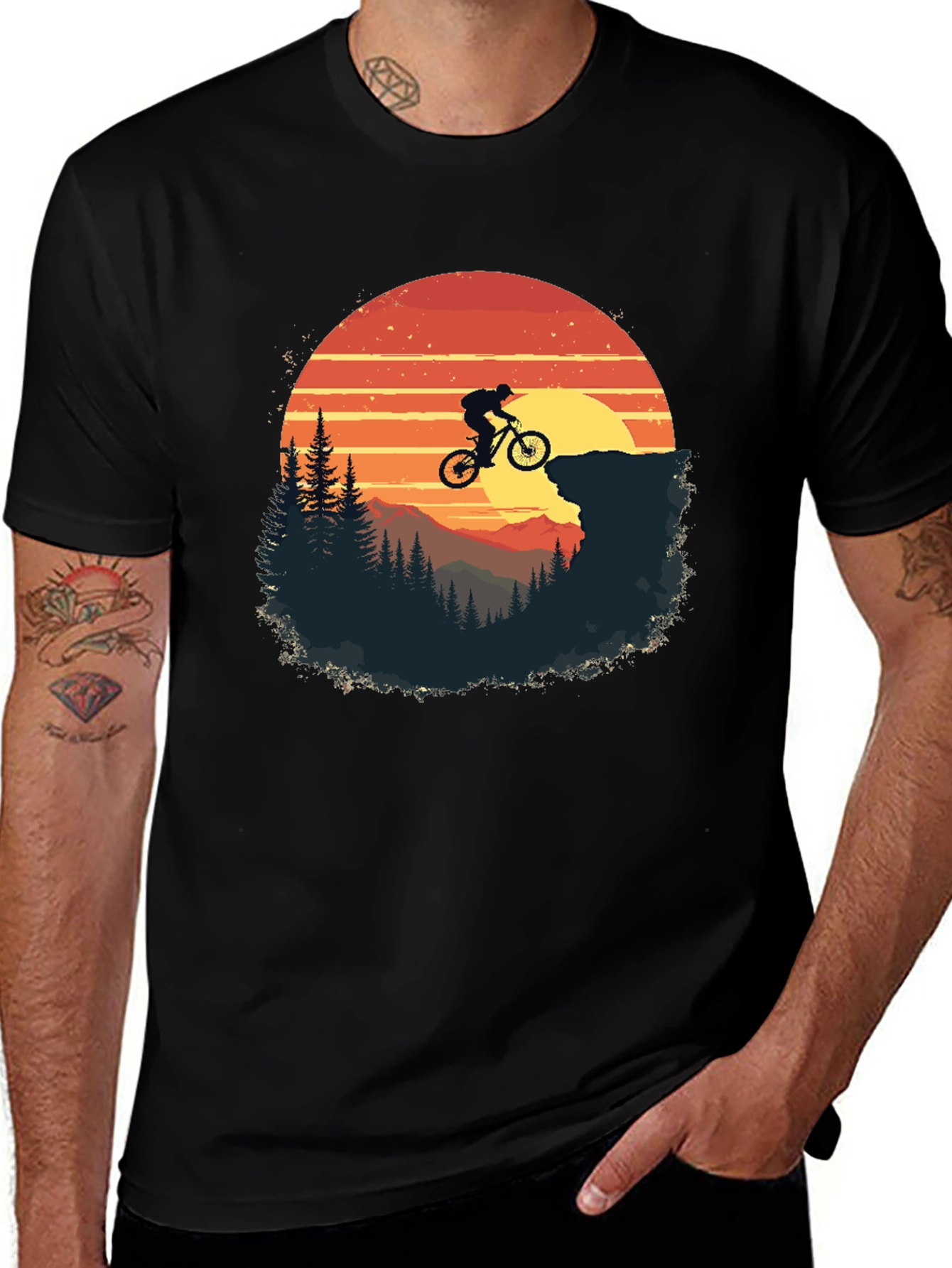 Variant 29 of Mountain Biker Sunset Graphic Tee