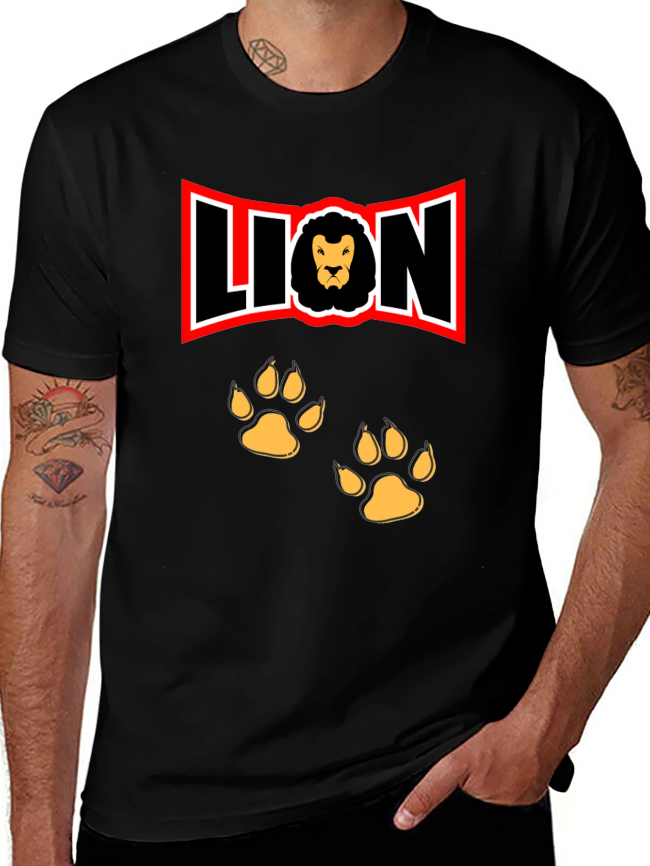Variant 24 of Lion Graphic Print Crew Neck T-Shirt