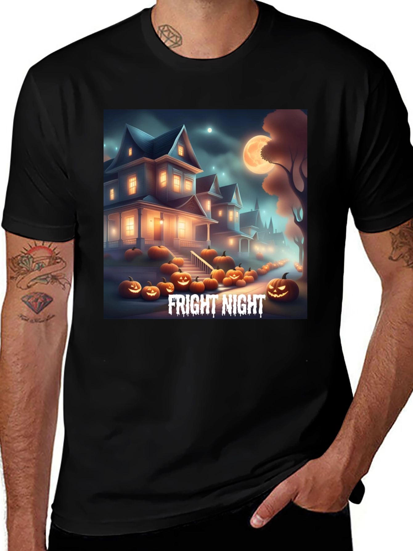 Fright Night Graphic Tee Halloween T-Shirt