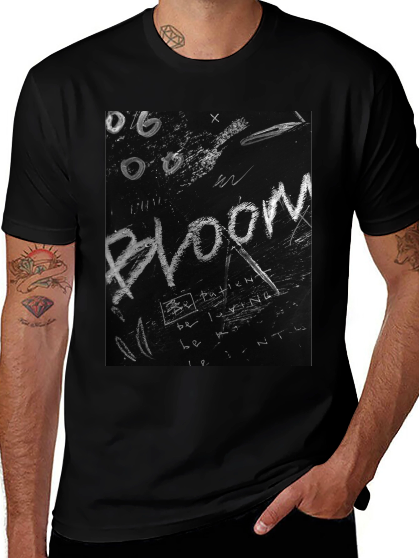 Bloom Graphic Tee - Chalkboard Style Print