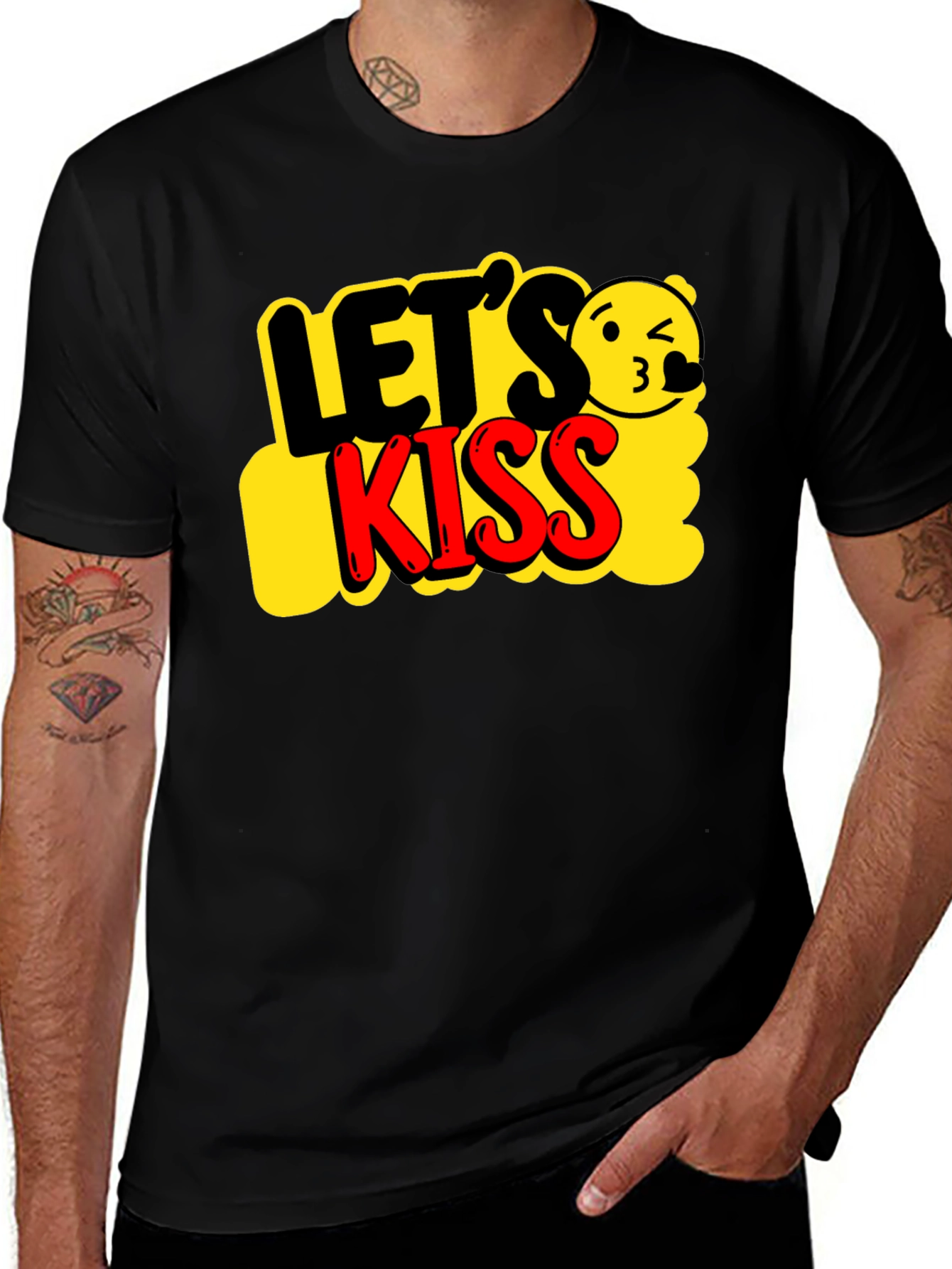 Variant 2 of Let's Kiss T-Shirt - Fun Graphic Tee for Adults