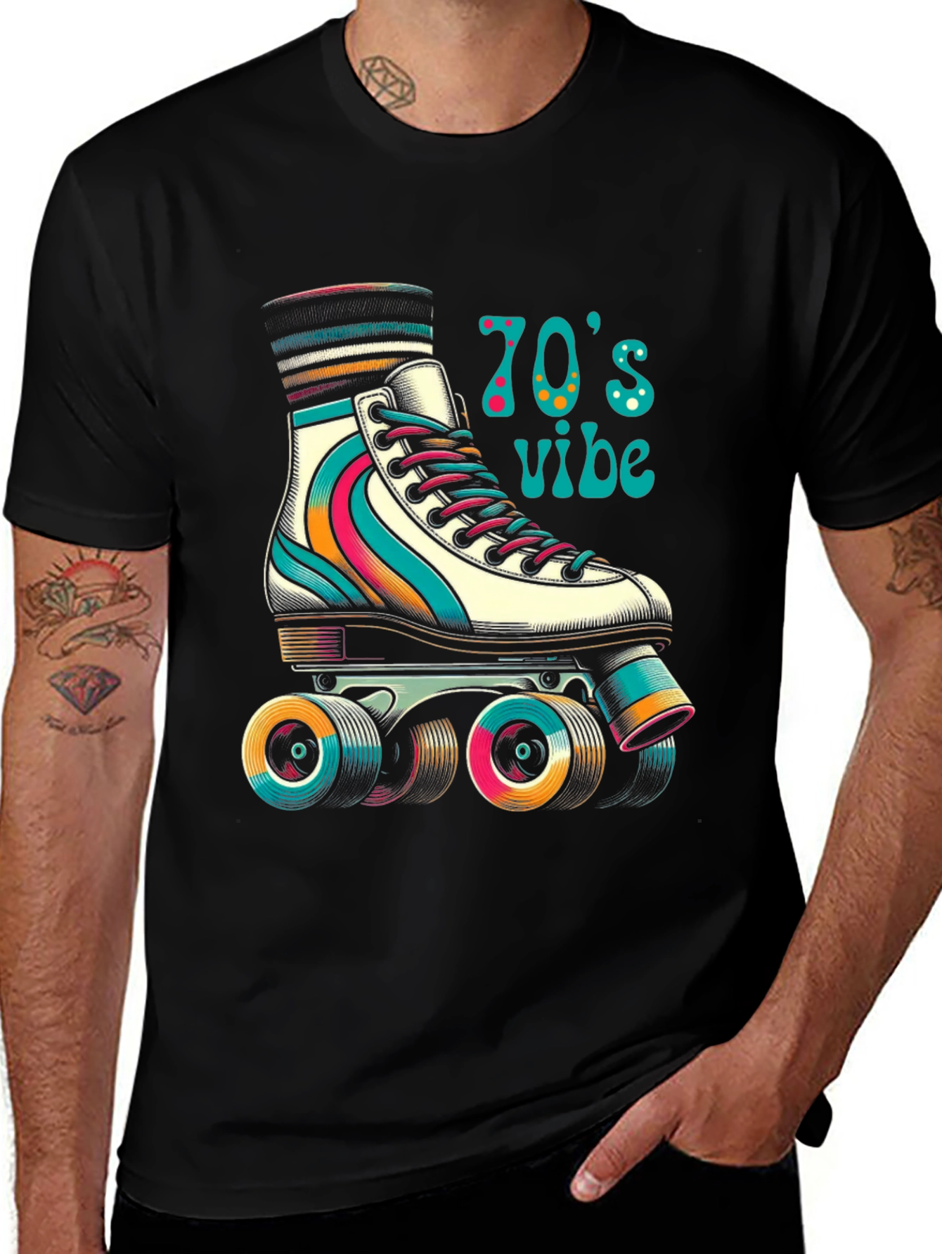 Variant 6 of Retro 70's Vibe Roller Skate T-Shirt