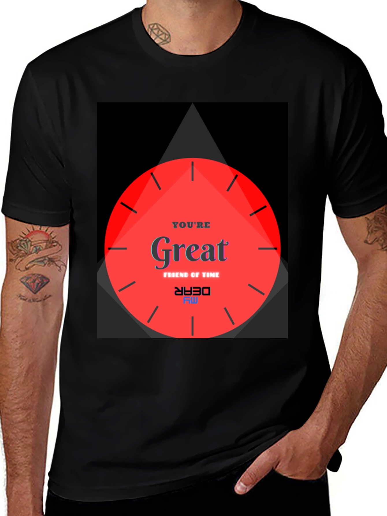 Variant 3 of Unique Graphic Tee - Great Friend of Time Design
