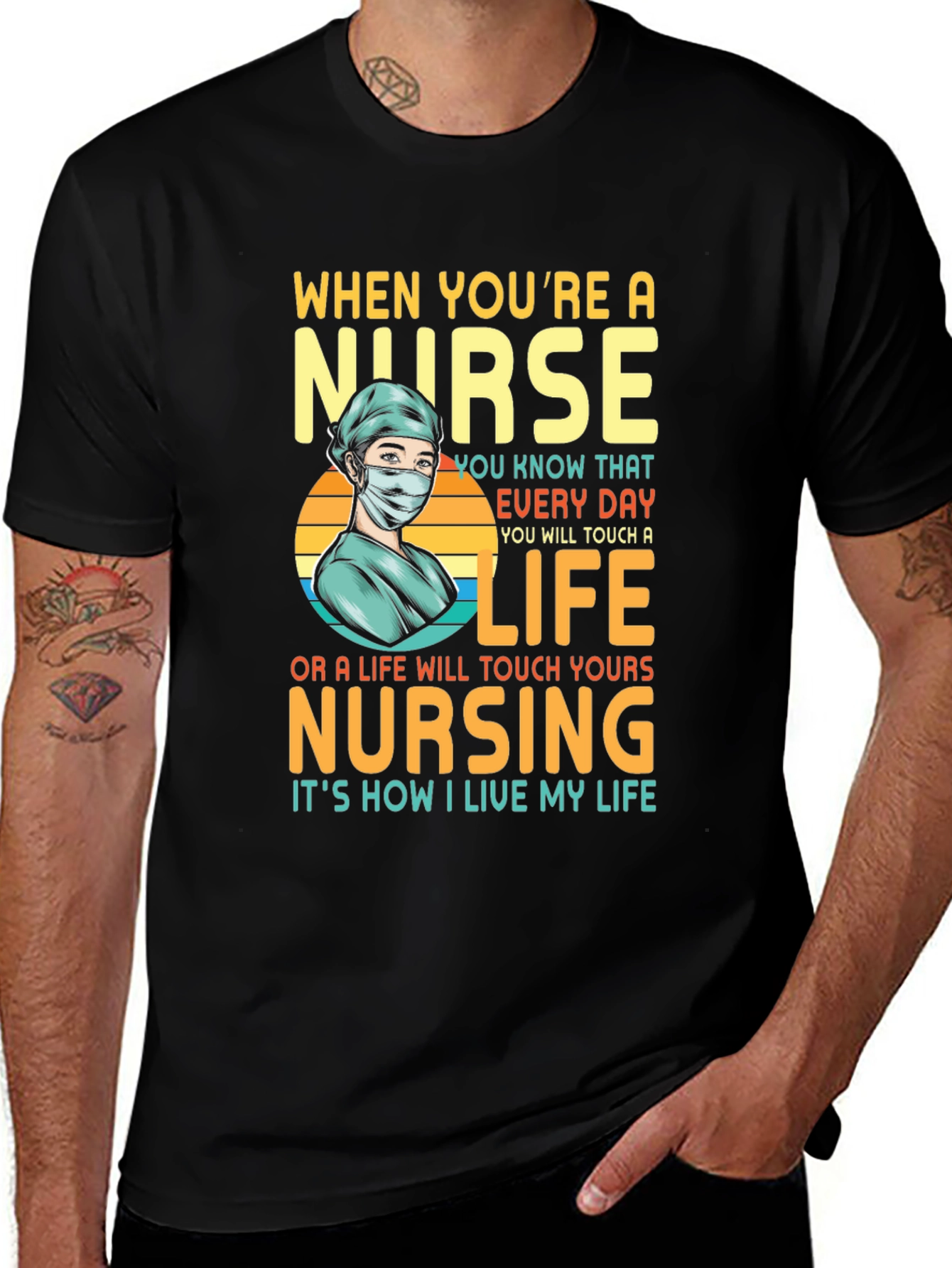 Variant 25 of Nurse Life T-Shirt: Touching Lives Every Day