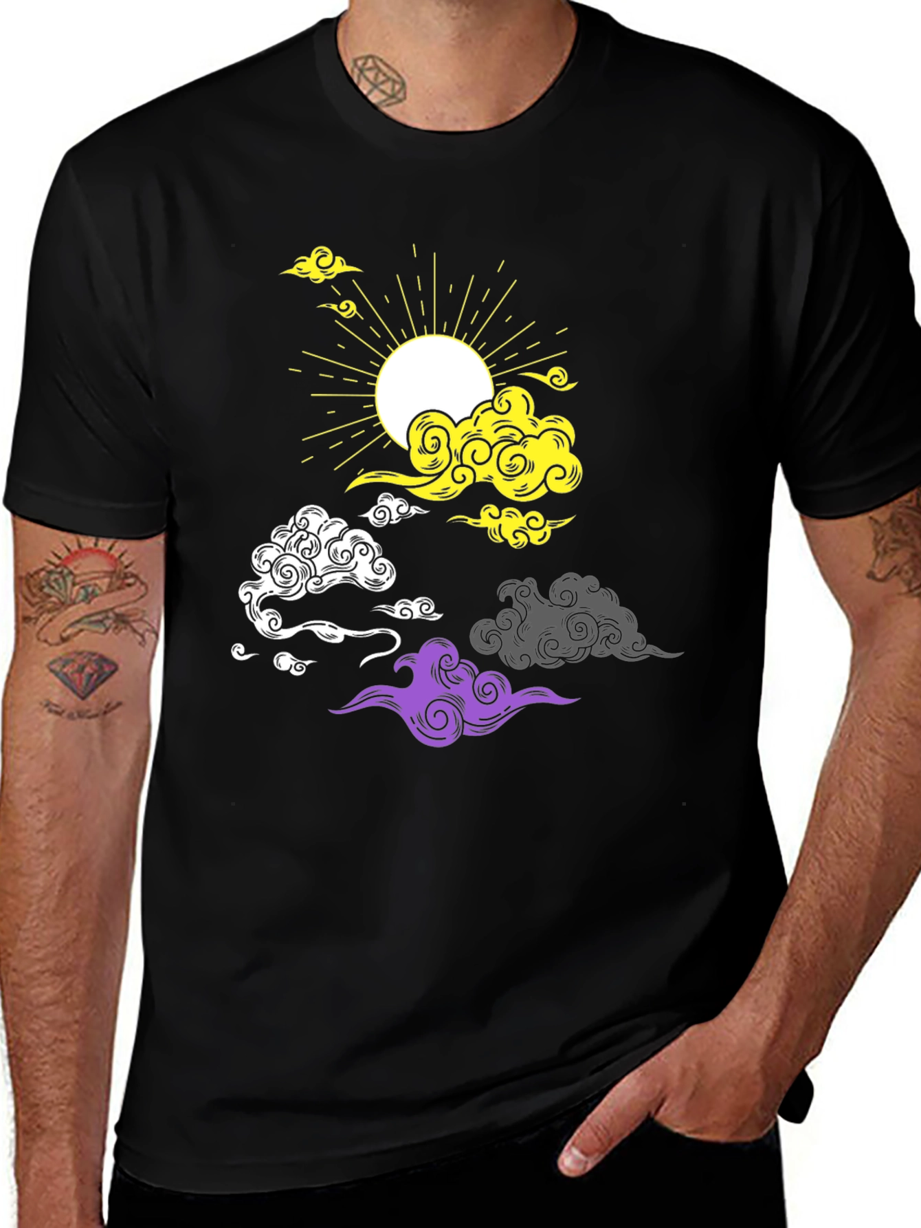 Variant 7 of Nonbinary Pride Cloud T-Shirt