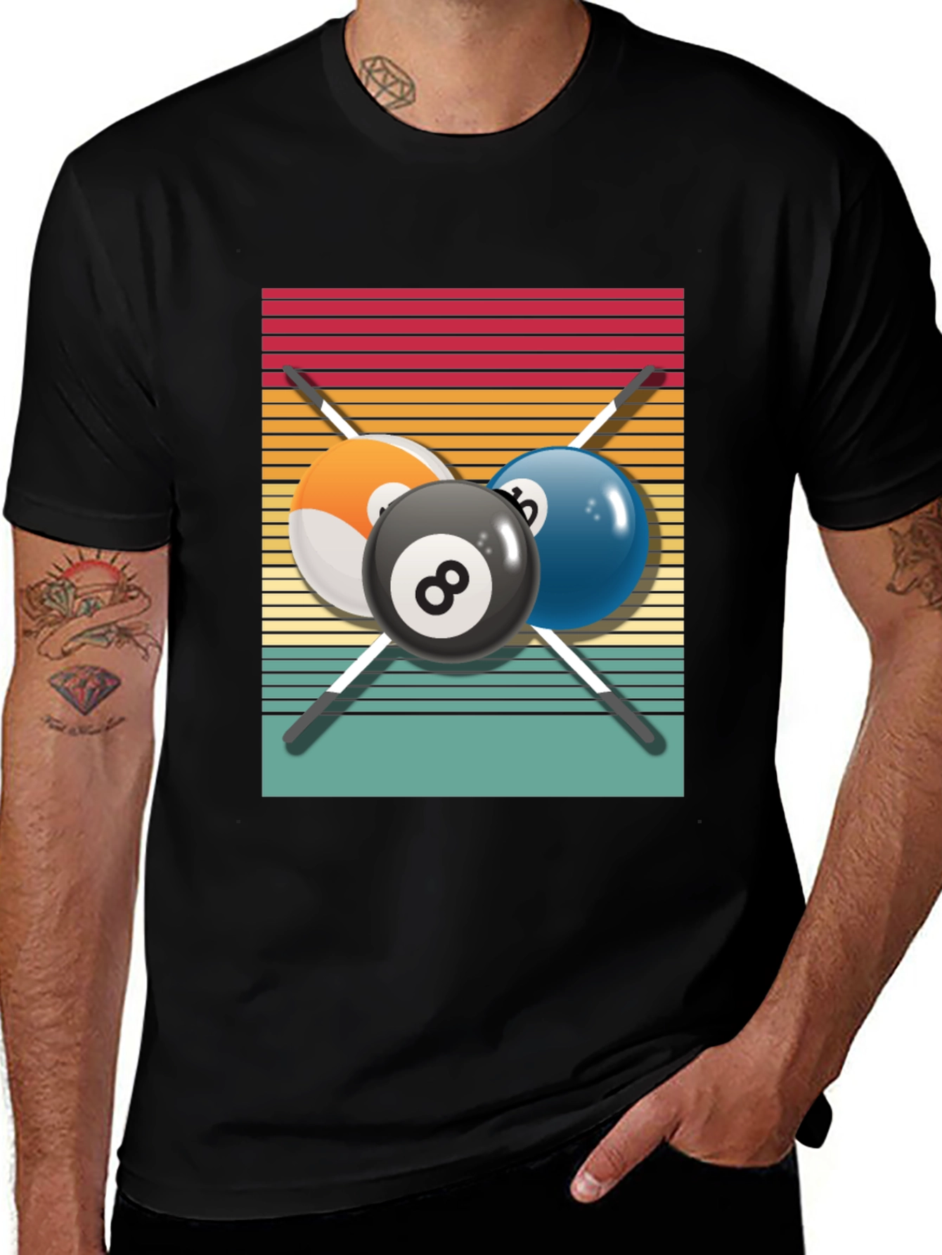 Variant 15 of Retro Billiards T-Shirt - Pool Player Tee
