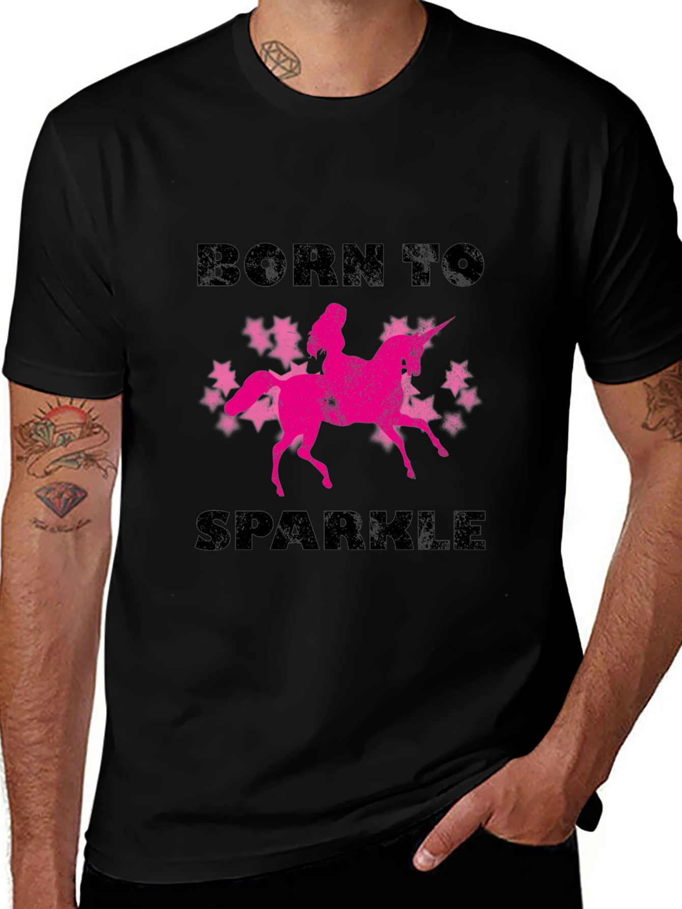 Variant 16 of Born to Sparkle Unicorn Graphic T-Shirt