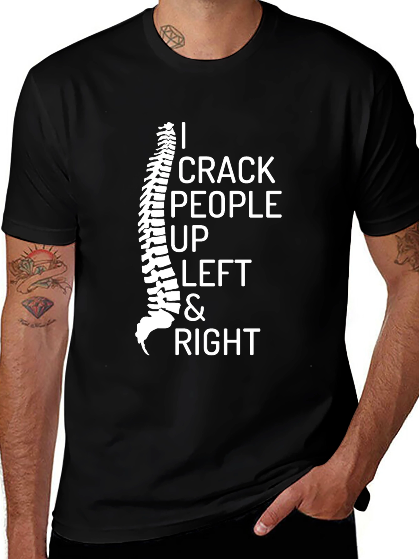 Variant 16 of Chiropractor Humor T-Shirt - I Crack People Up Funny Spine Tee