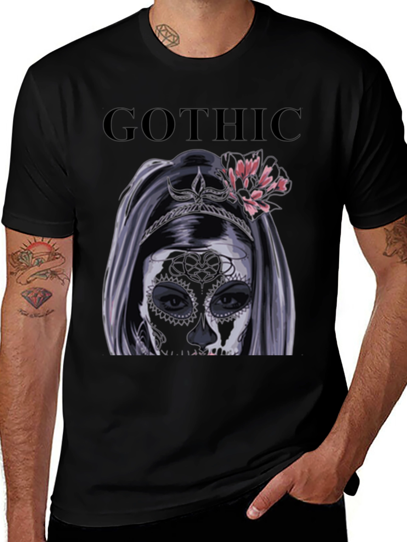 Variant 30 of Gothic Sugar Skull T-Shirt