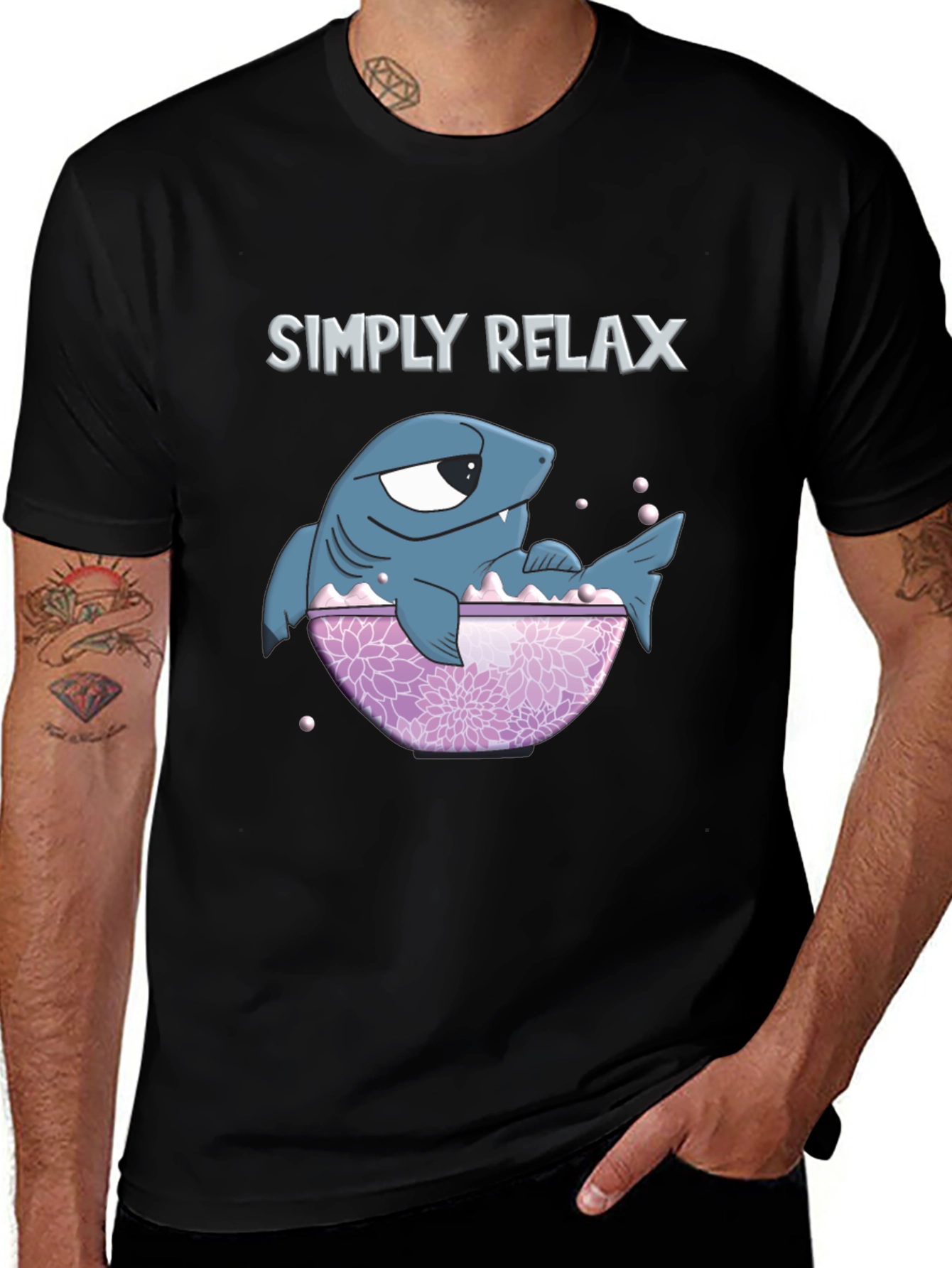 Variant 11 of Simply Relax Shark T-Shirt - Funny Cartoon Tee
