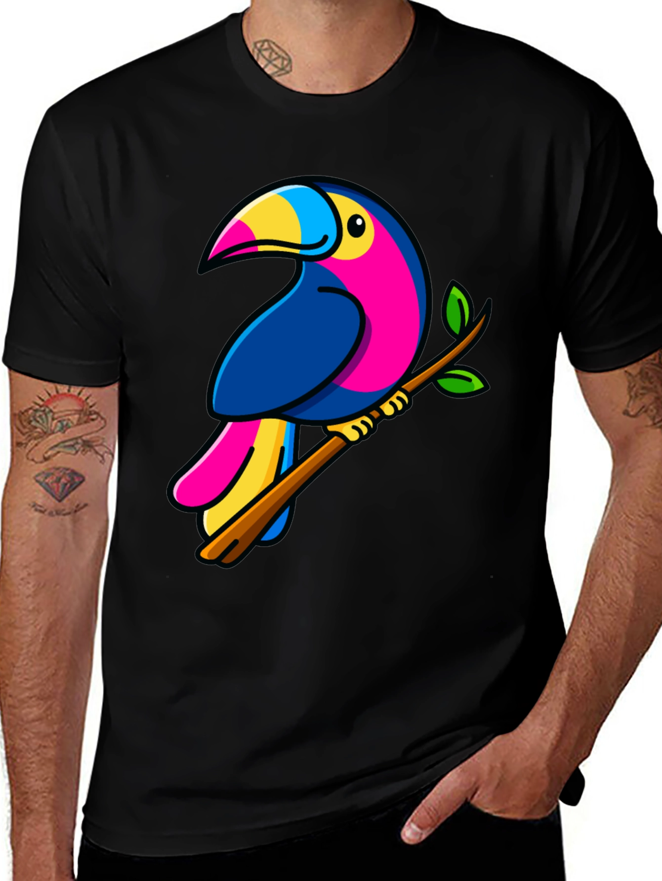 Variant 6 of Toucan Graphic Tee - Colorful Bird Design