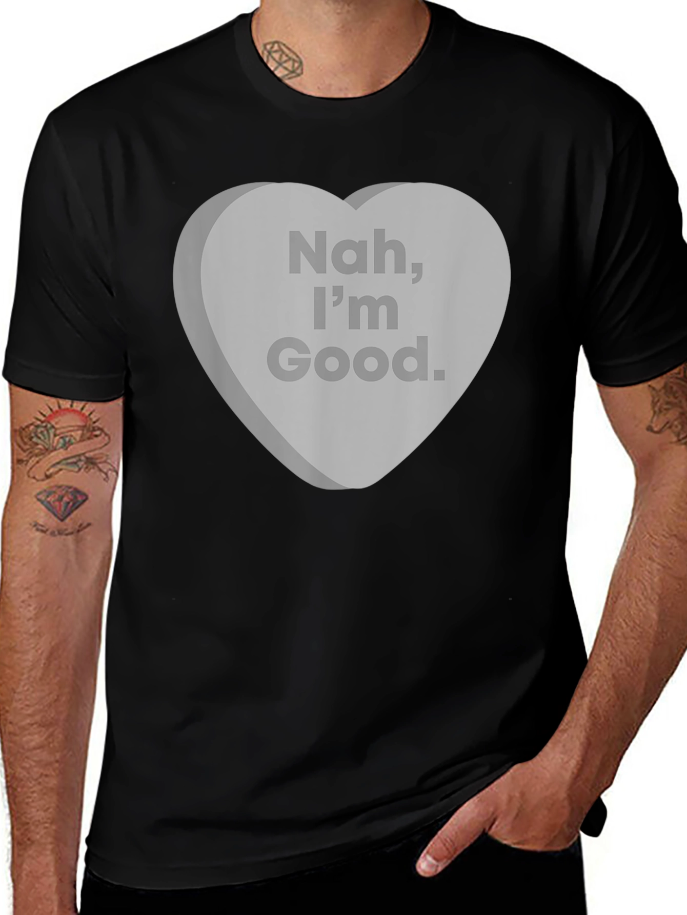 Variant 22 of Nah, I'm Good T-Shirt Funny Candy Heart Graphic Tee