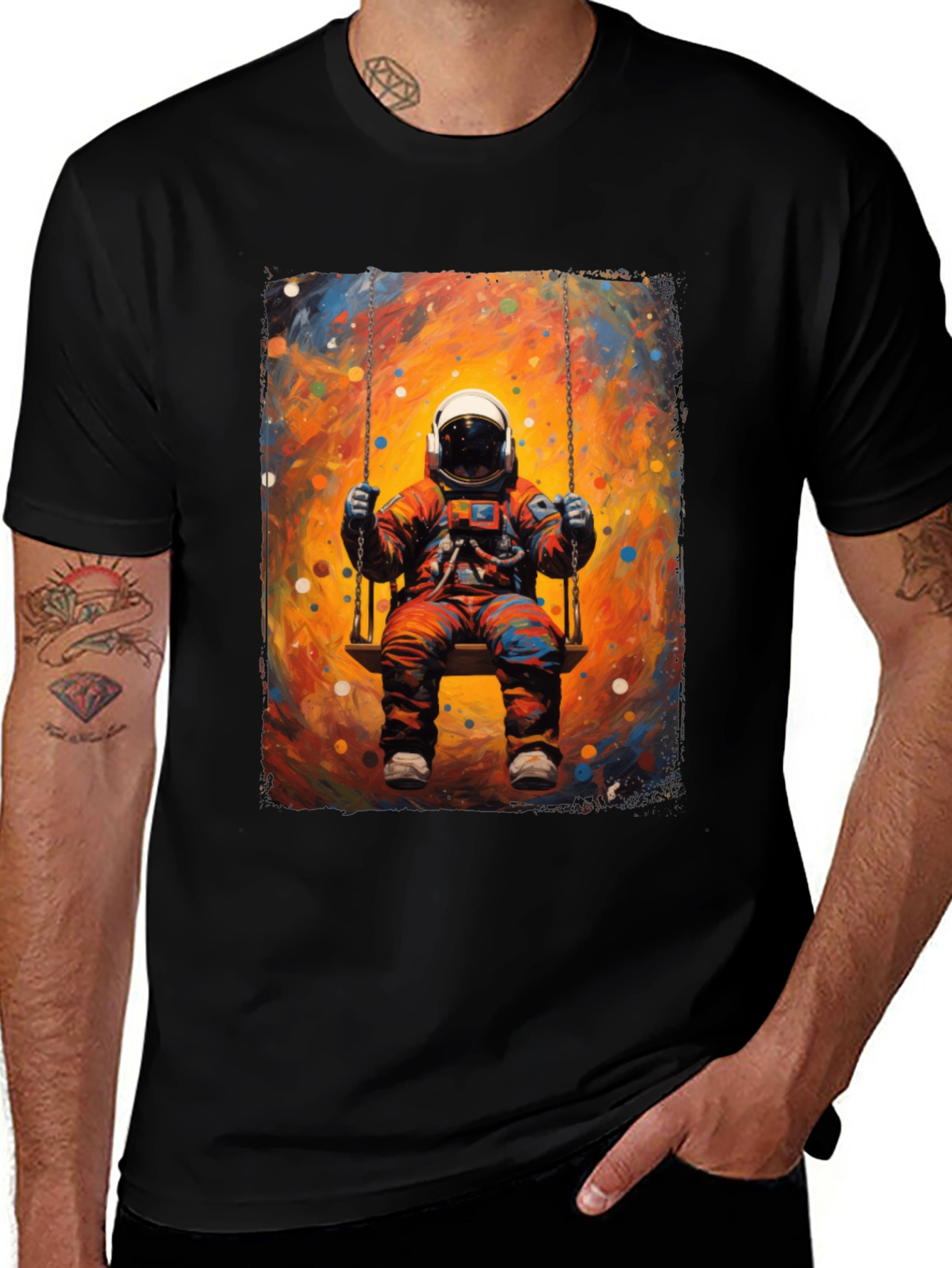 Variant 28 of Astronaut on Swing Graphic Tee