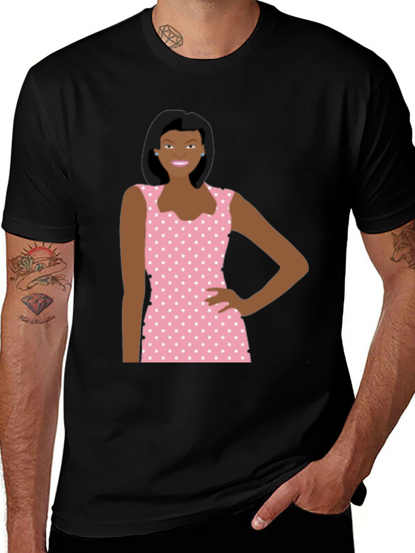 Variant 8 of Polka Dot Dress Woman T-Shirt - Fun Fashion Top