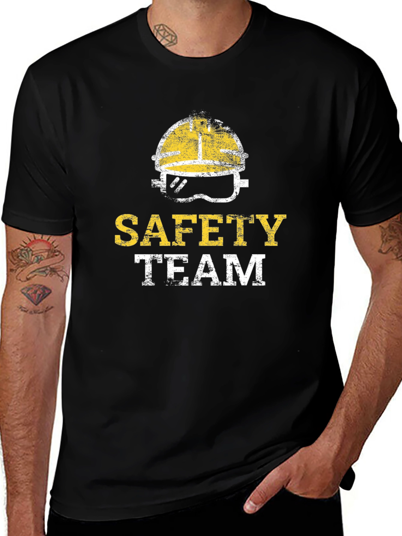 Variant 17 of Safety Team T-Shirt - Hard Hat Design