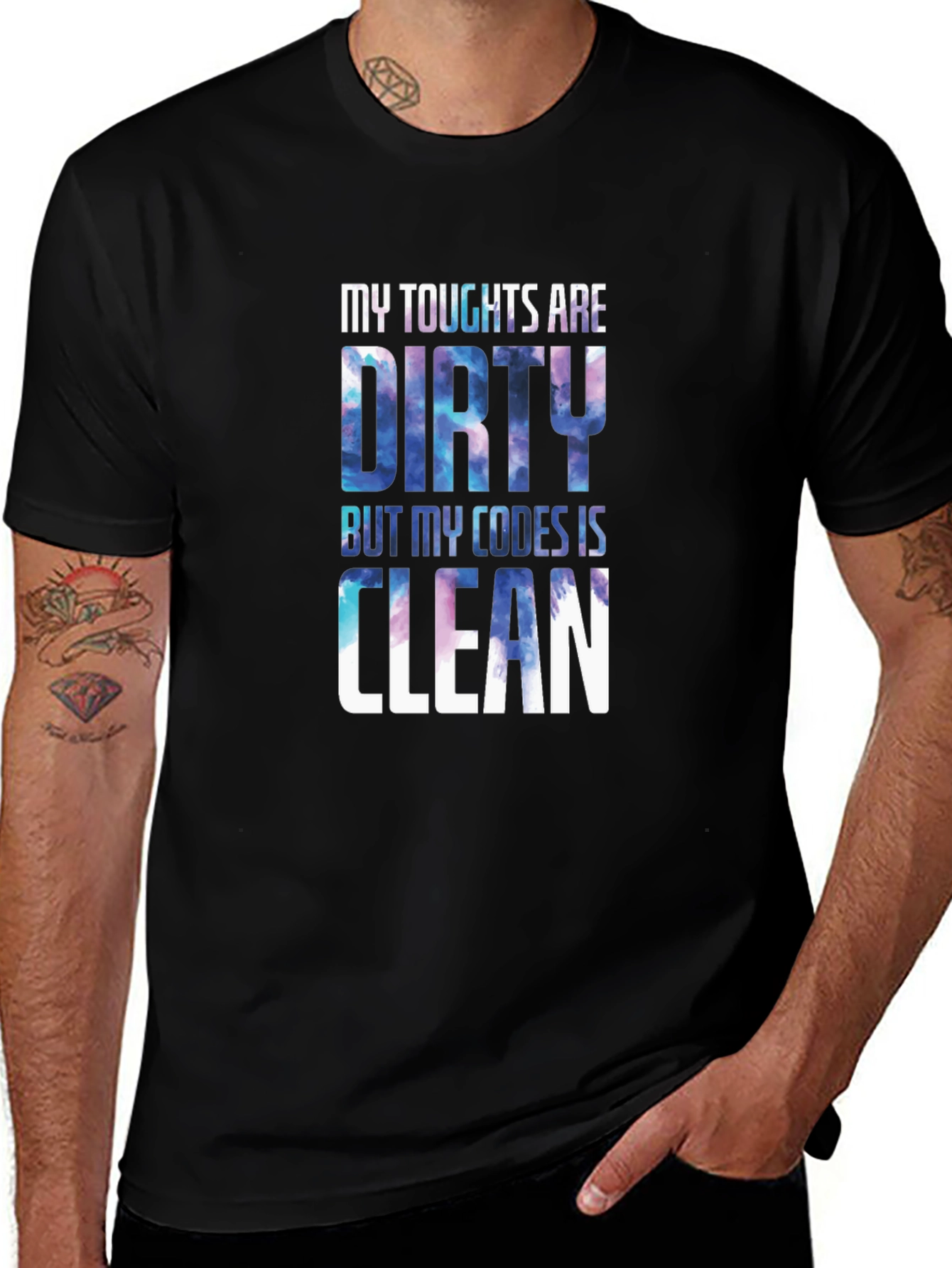 My Thoughts Are Dirty Code Clean Black T-Shirt