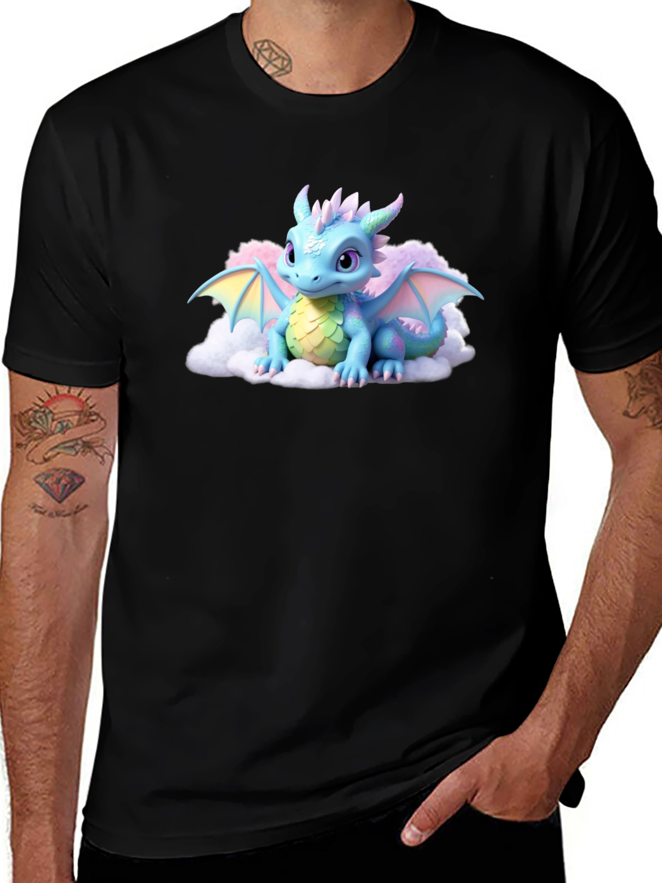 Variant 15 of Cute Cartoon Dragon Graphic Tee