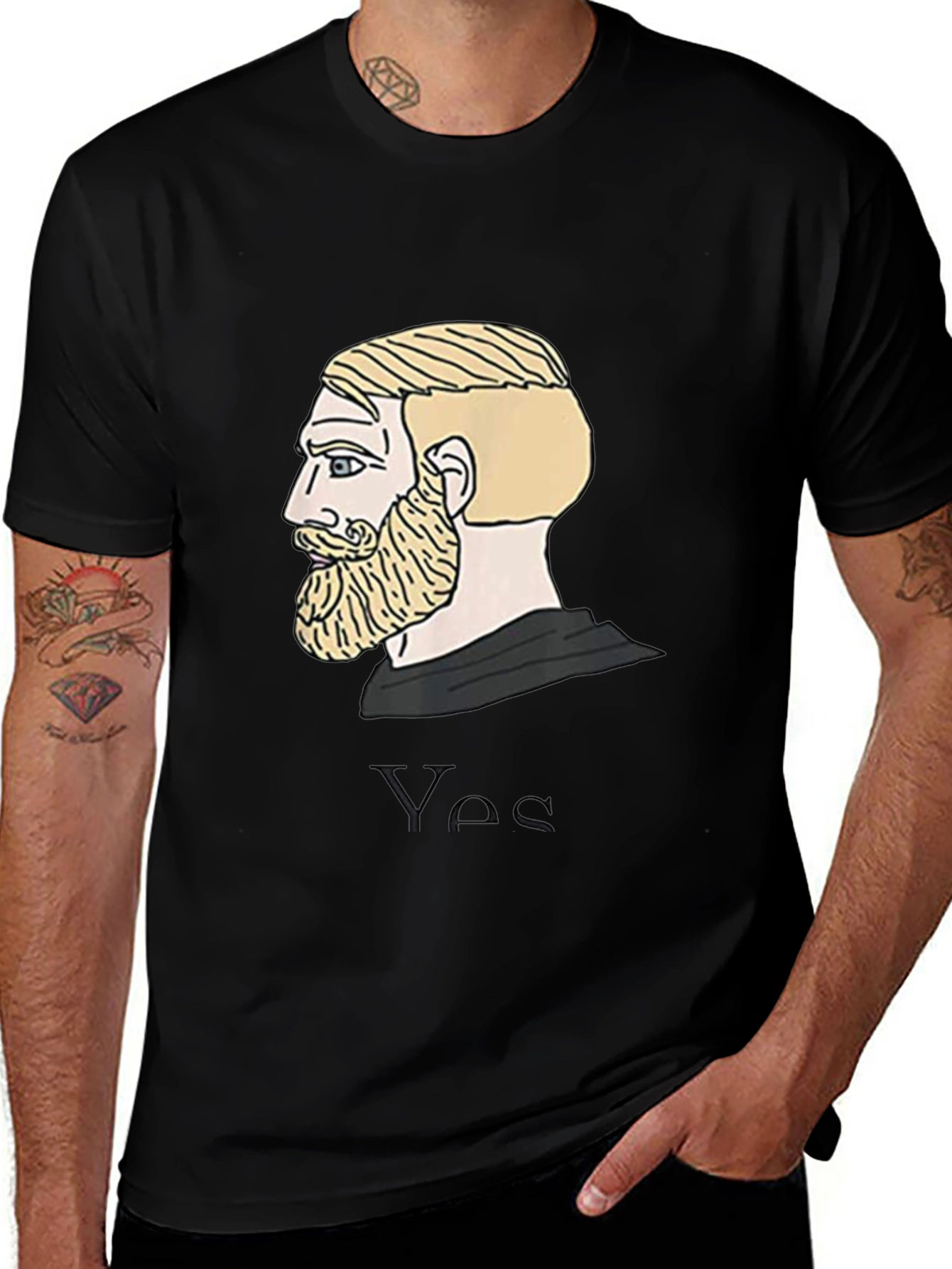 Variant 28 of Chad Meme T-Shirt - Black Cotton Tee