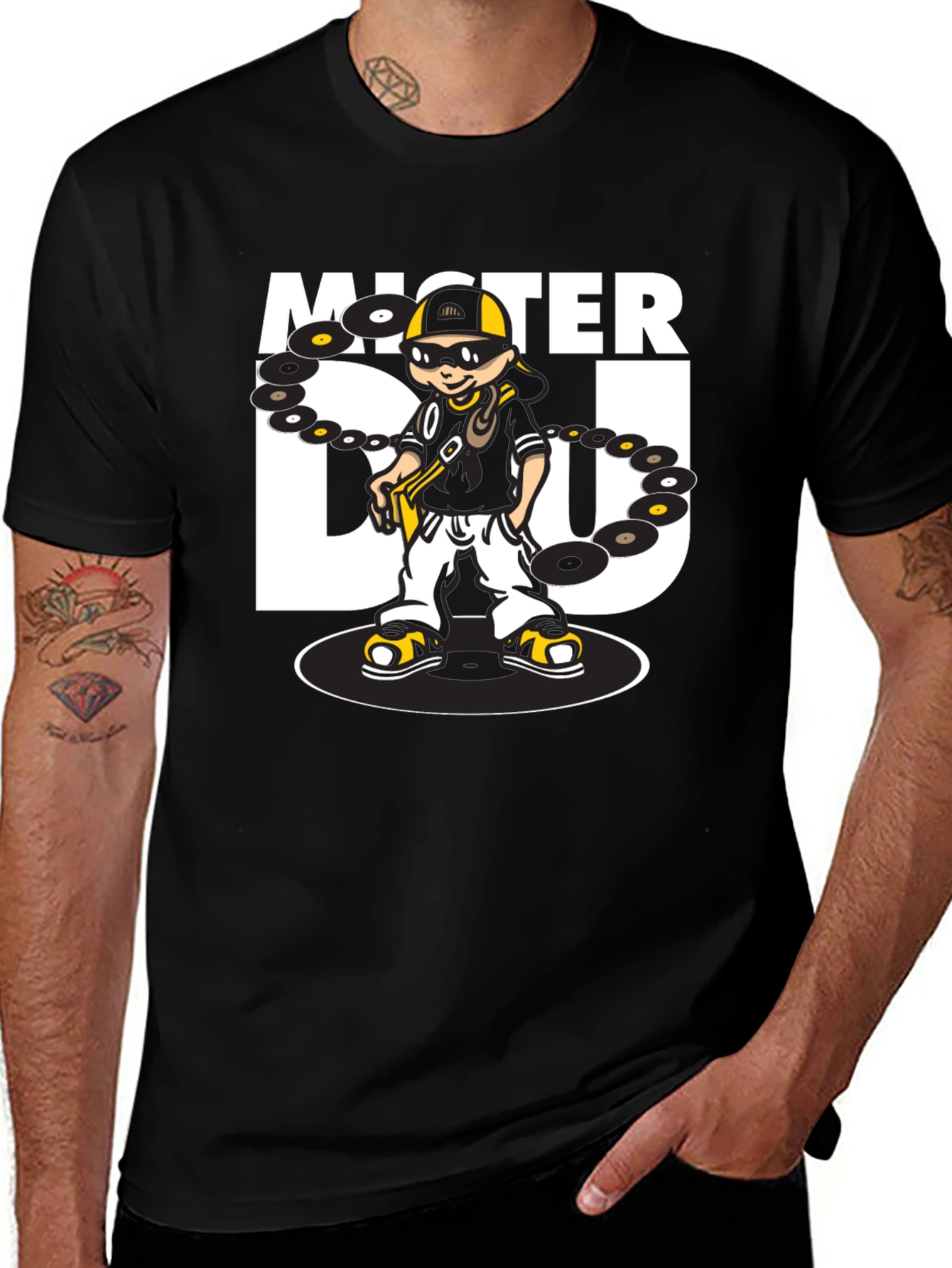 Variant 2 of Mister DJ Graphic T-Shirt, Black Cotton Tee