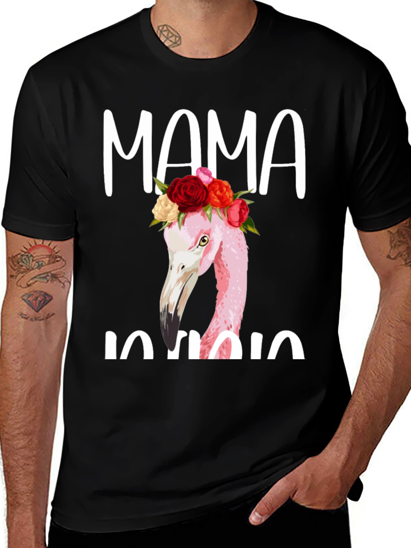 Black Mama Flamingo Graphic Tee main image