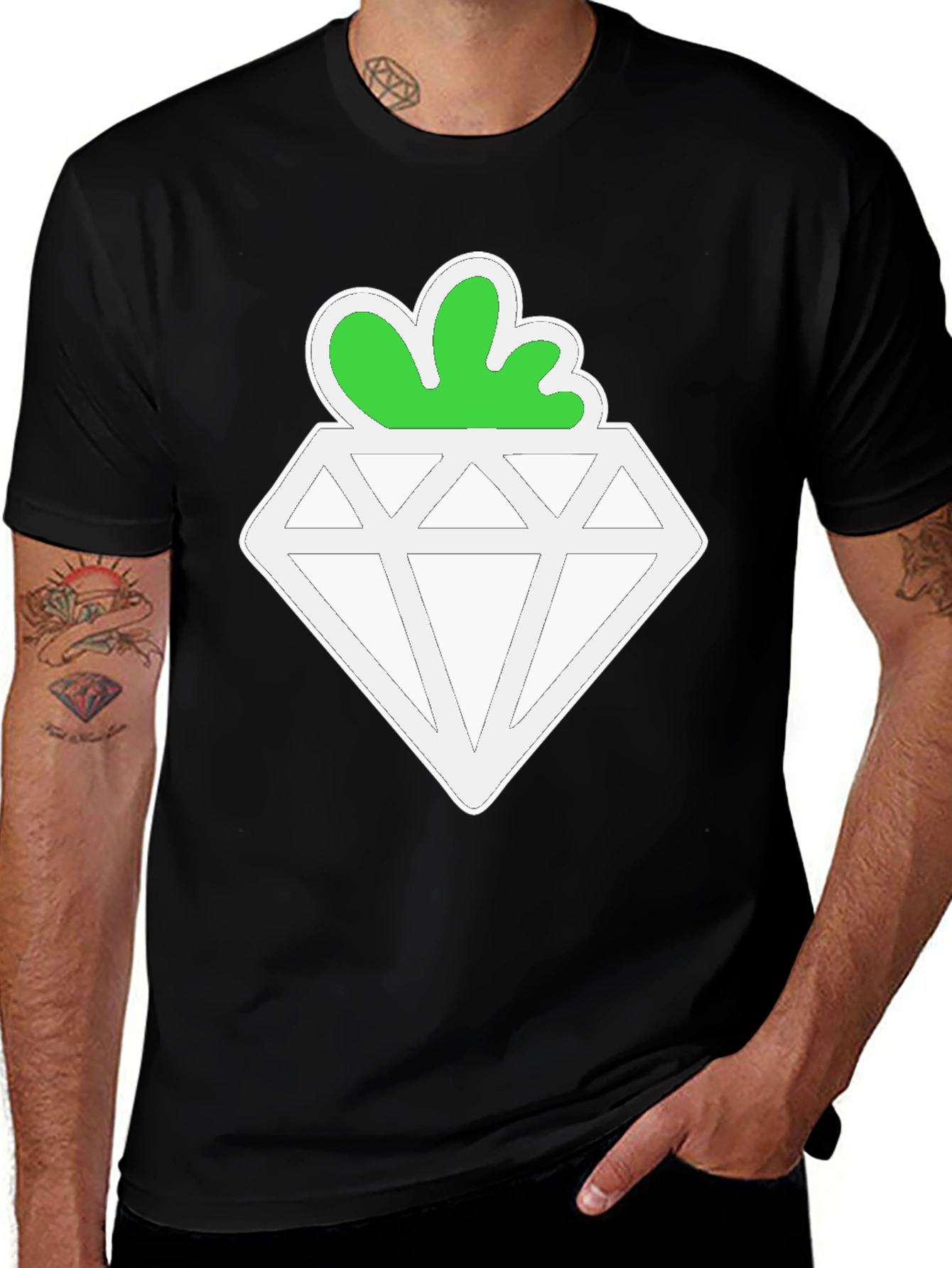 Variant 11 of Abstract Diamond Graphic Tee - Casual Black Shirt