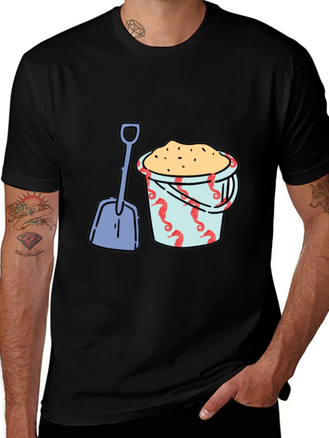 Variant 25 of Beach Bucket & Shovel Graphic Tee - Summer Fun!