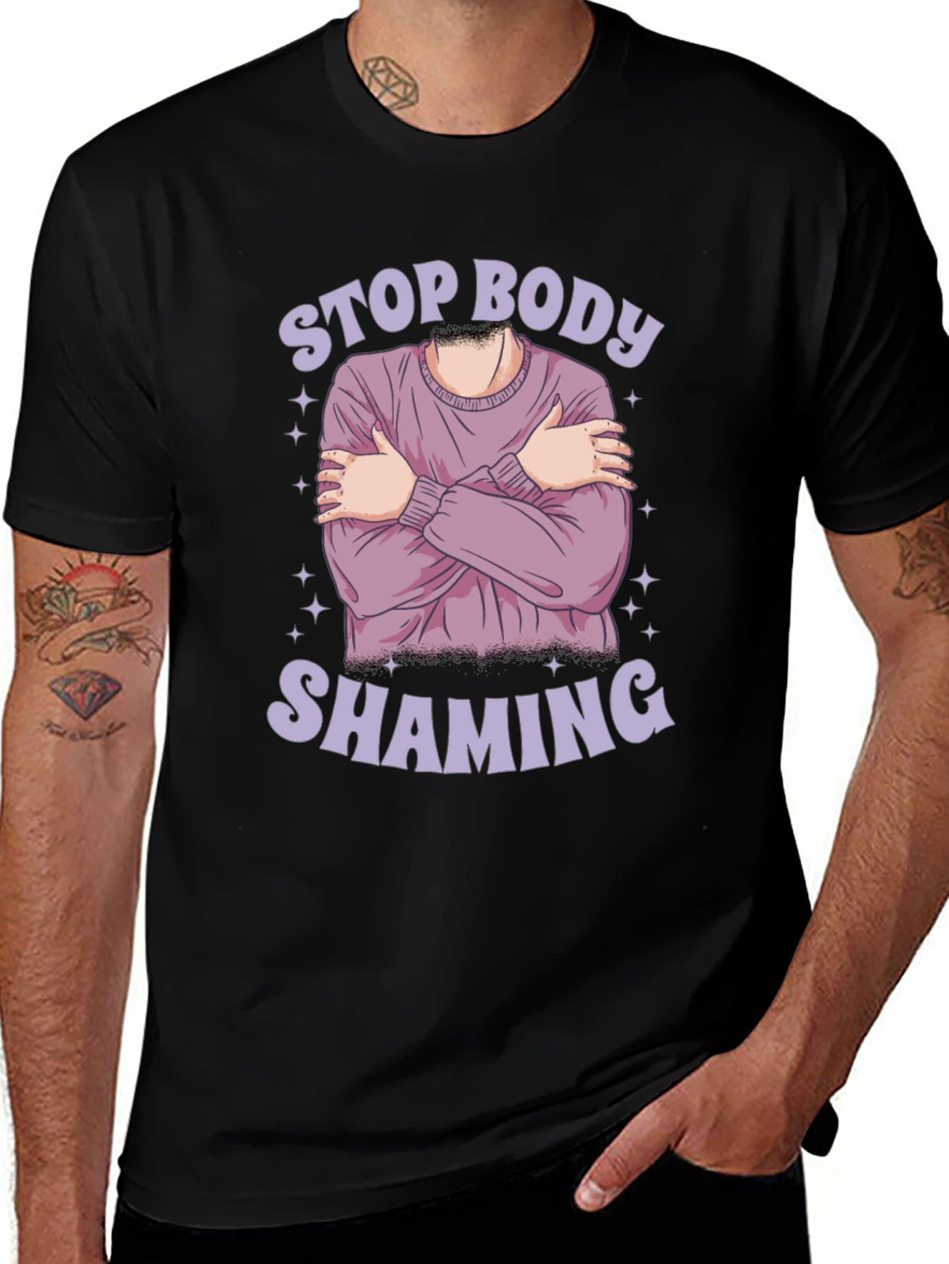 Variant 21 of Stop Body Shaming T-Shirt - Positive Message Tee