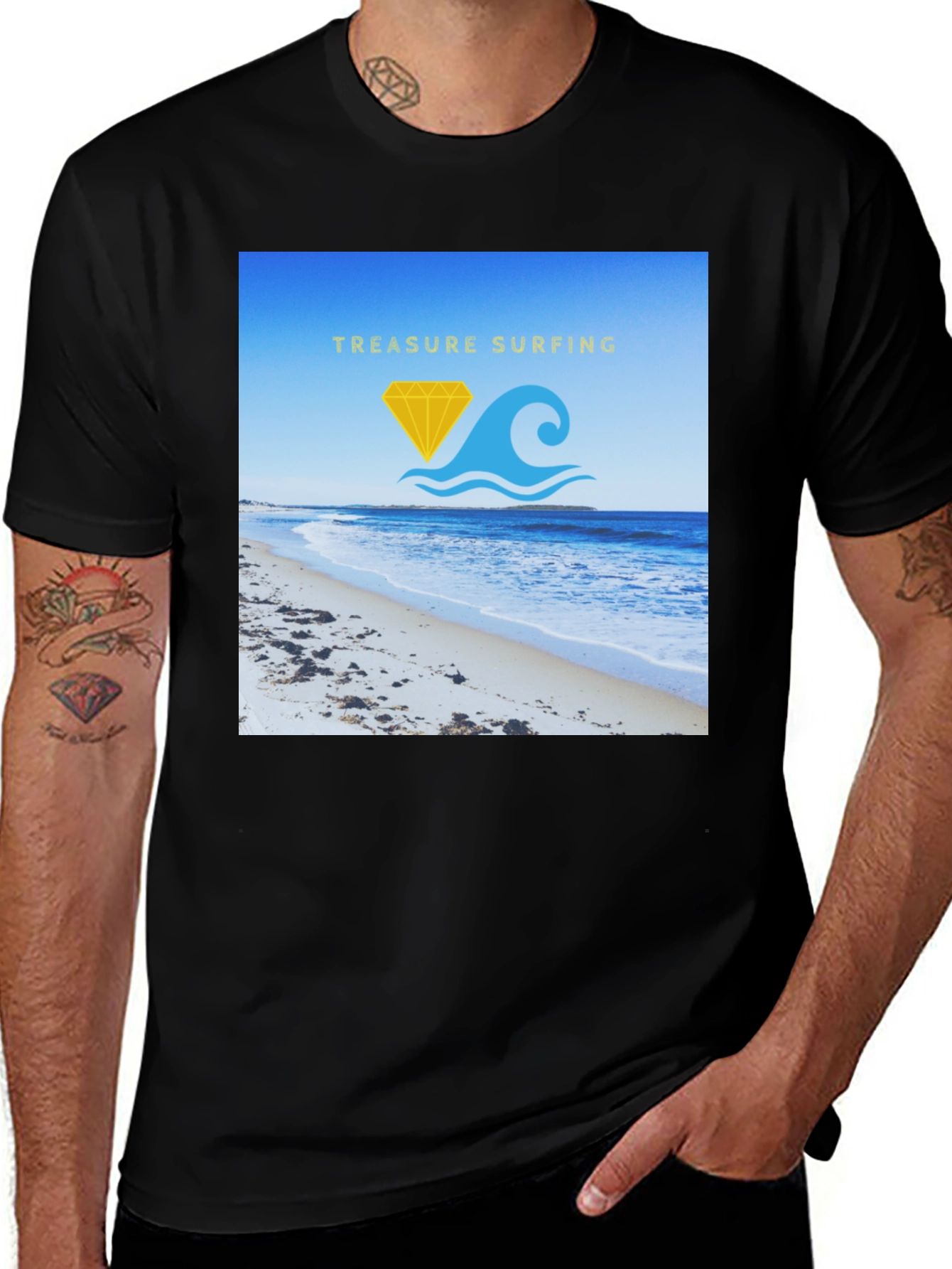 Variant 22 of Treasure Surfing Graphic Tee - Beach Vibes