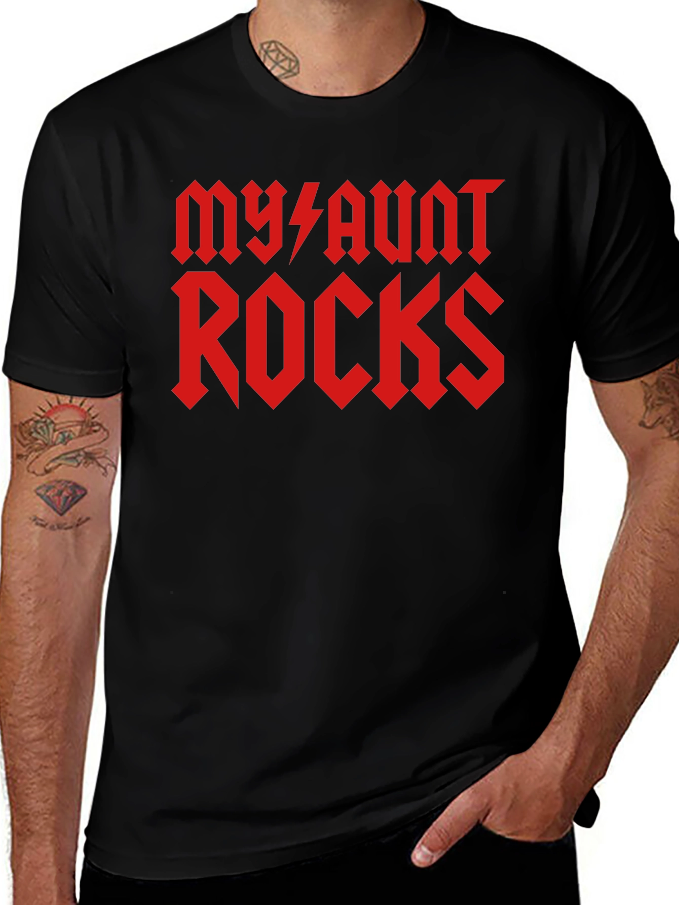 Variant 26 of My Aunt Rocks T-Shirt - Black
