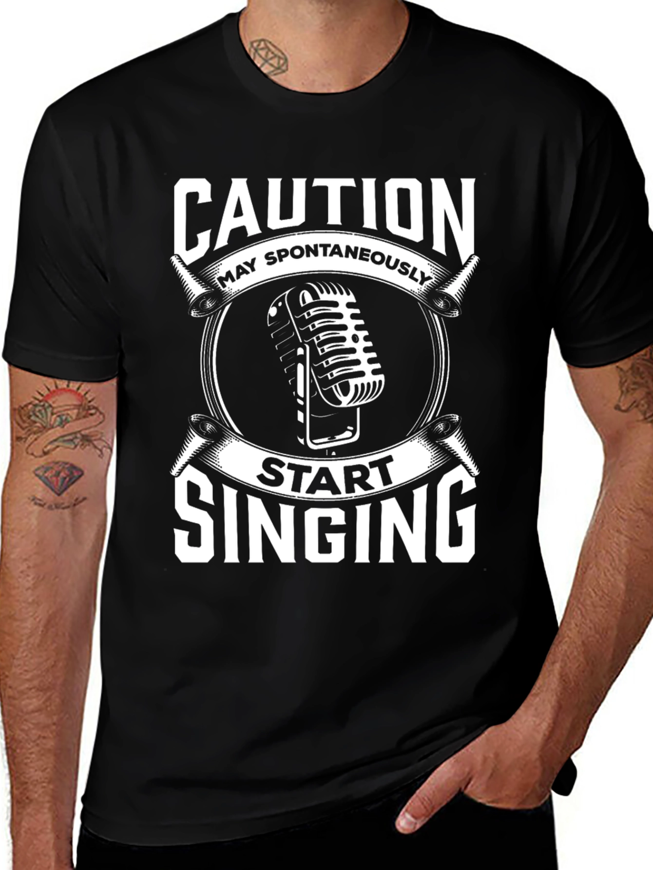 Variant 3 of Caution May Spontaneously Start Singing T-Shirt